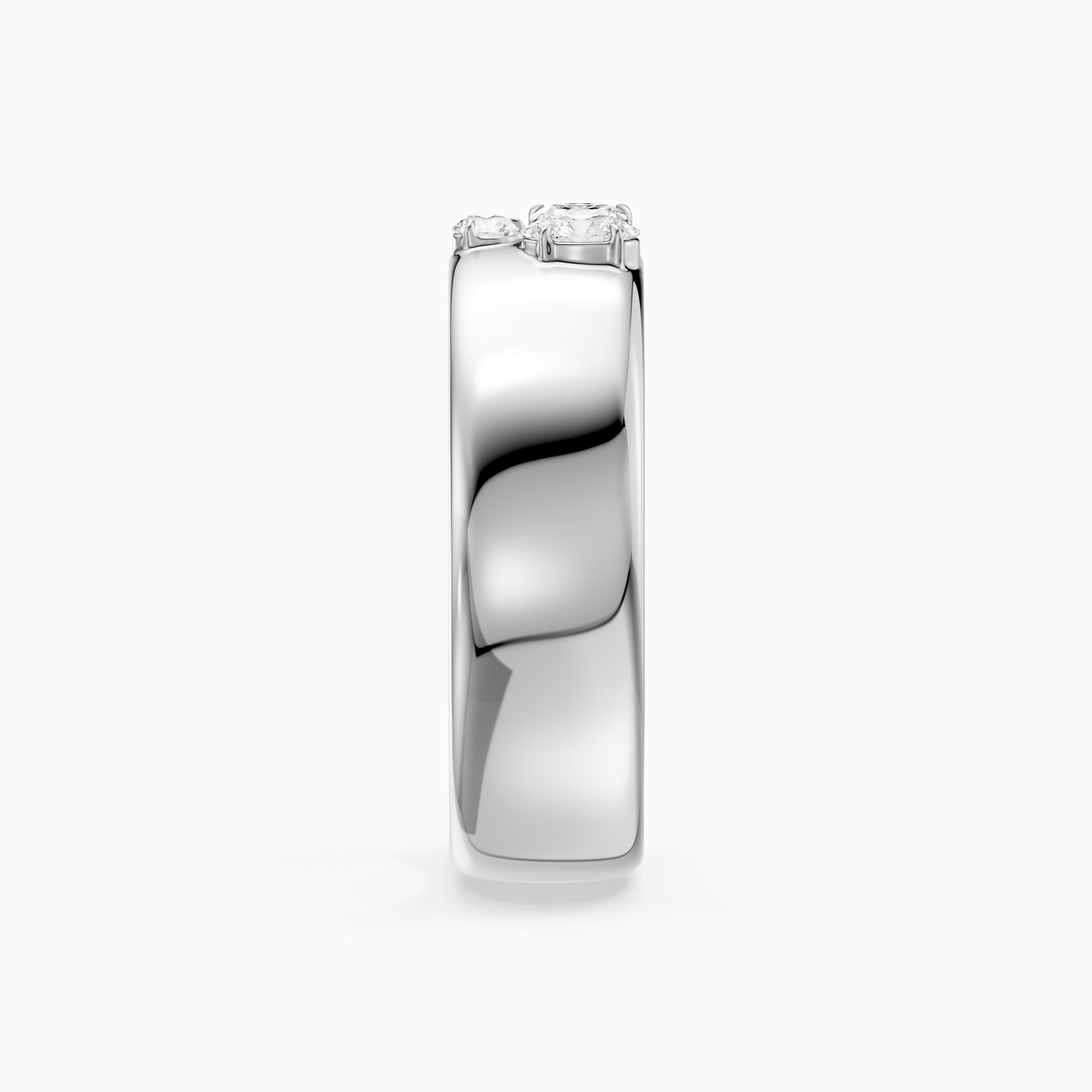 Fiamma Mixed Shape Lab Diamond Cluster Cigar Band