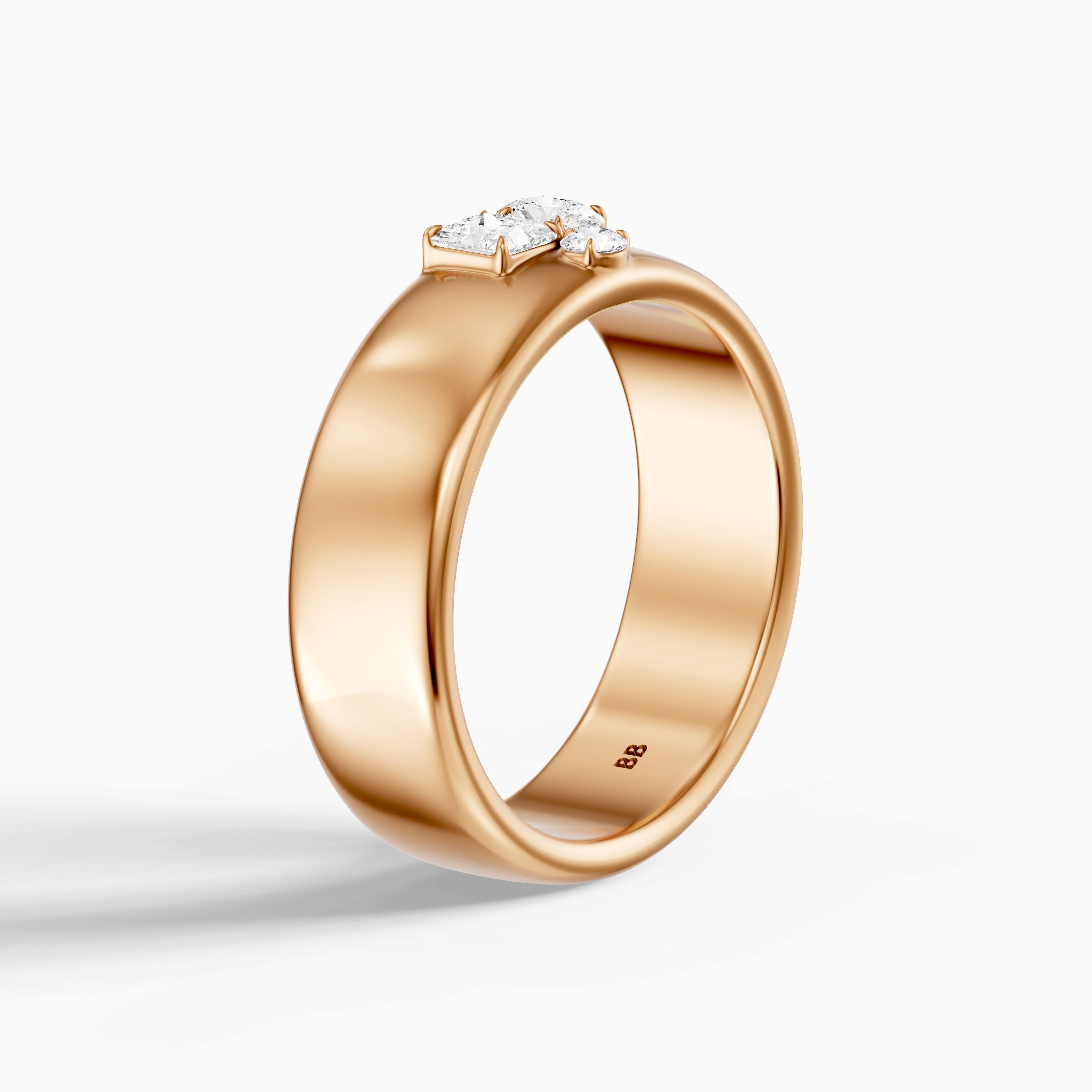 Fiamma Mixed Shape Lab Diamond Cluster Cigar Band