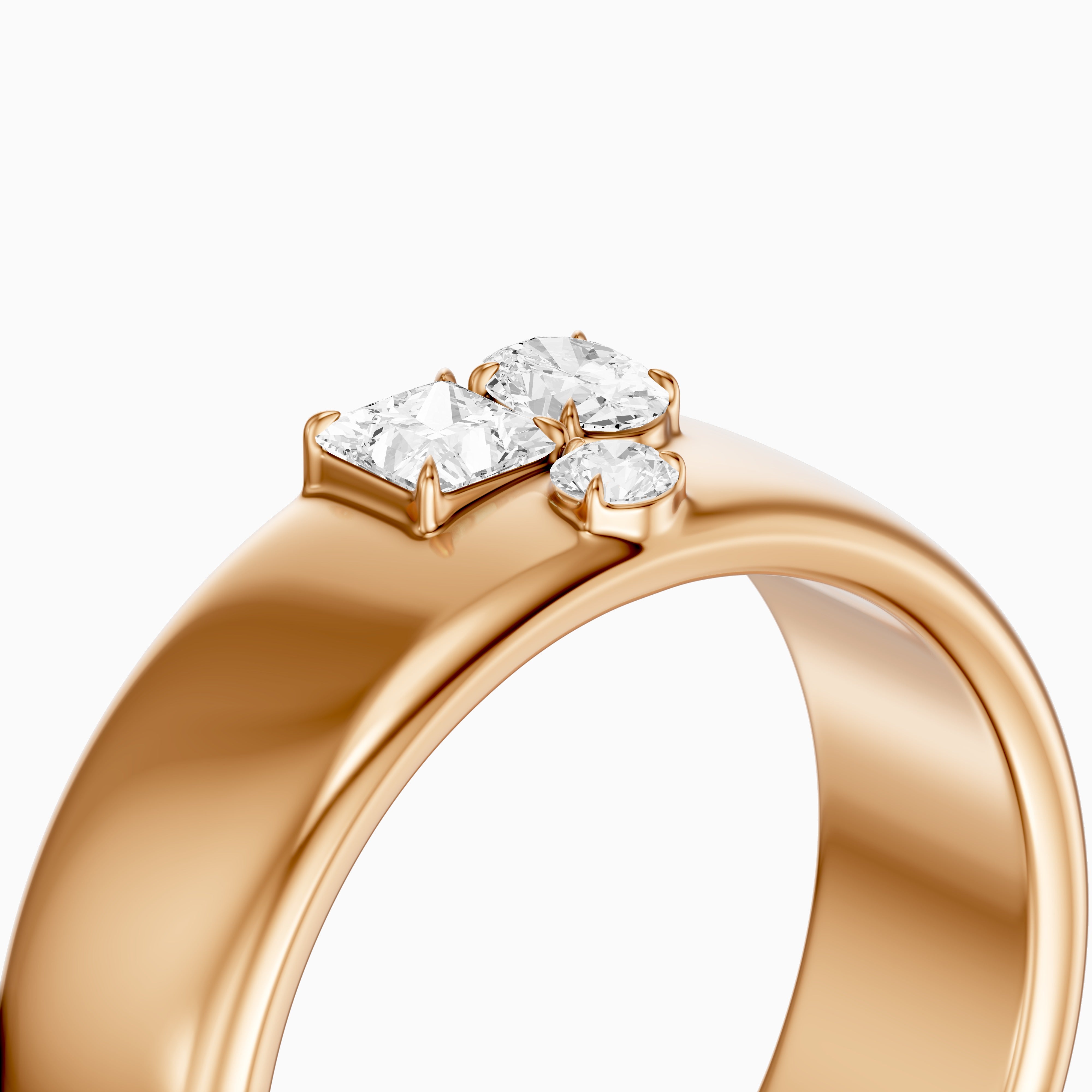 Fiamma Mixed Shape Lab Diamond Cluster Cigar Band