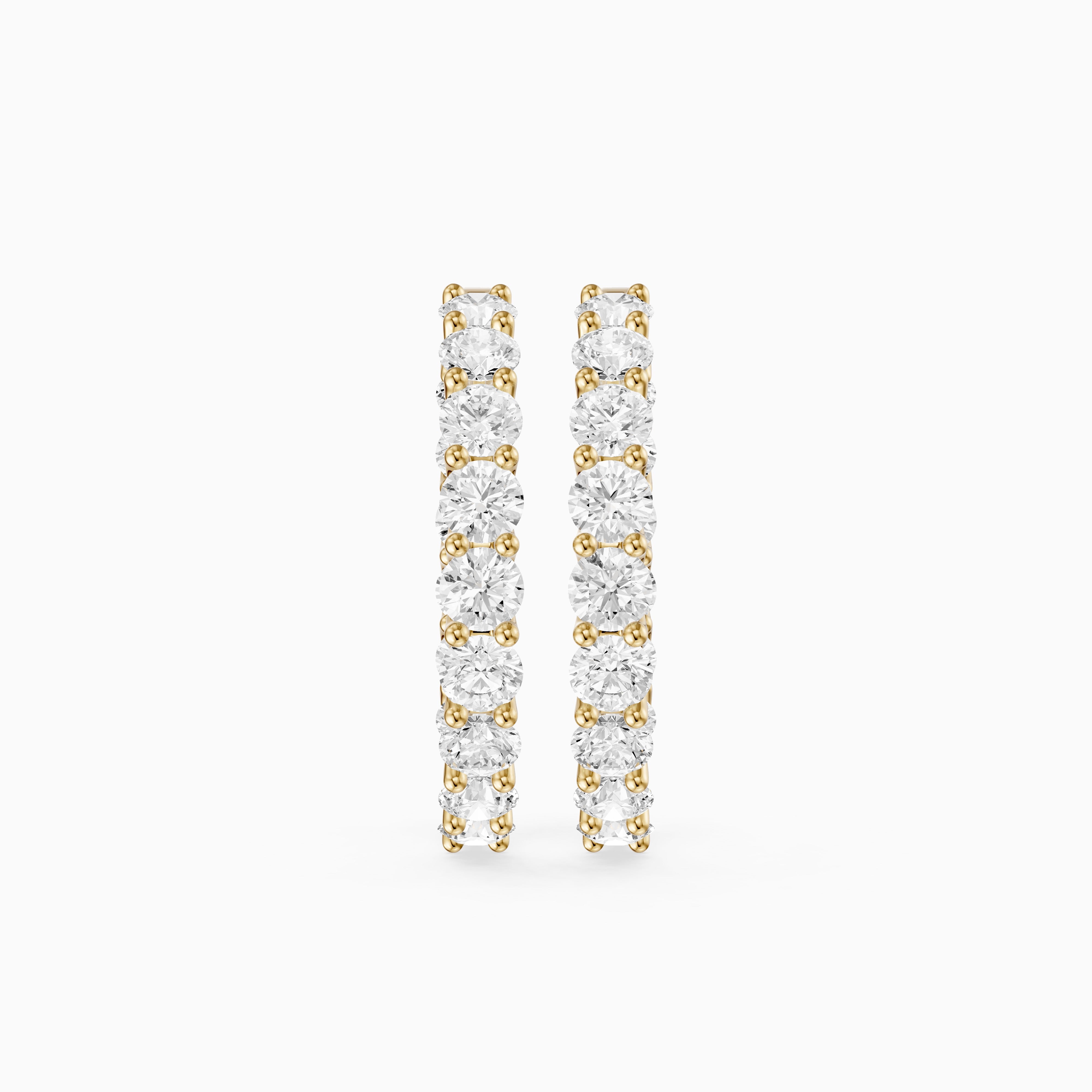 Maia Round Lab Grown Diamond Eternity U-Prong Hoop Earrings