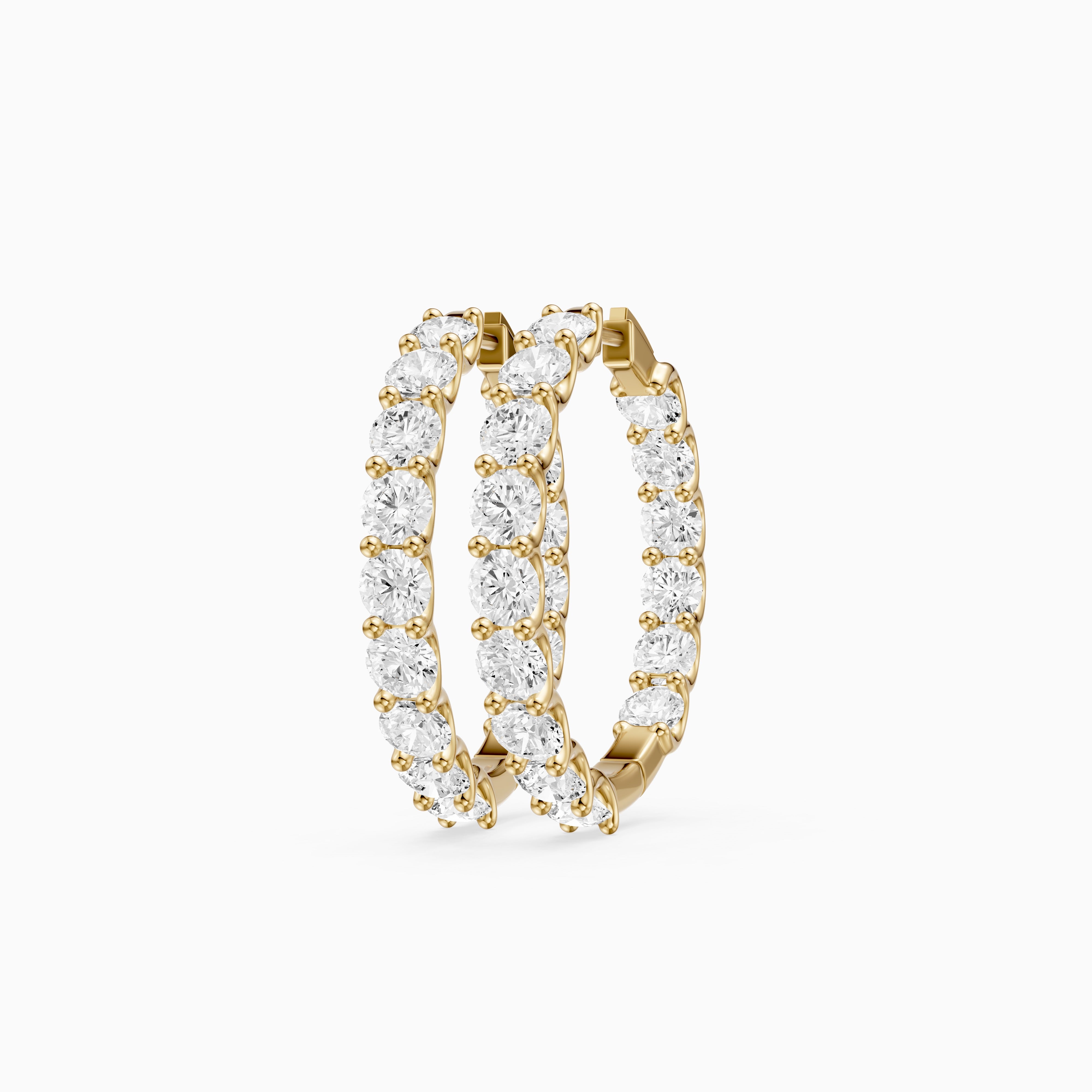 Maia Round Lab Grown Diamond Eternity U-Prong Hoop Earrings