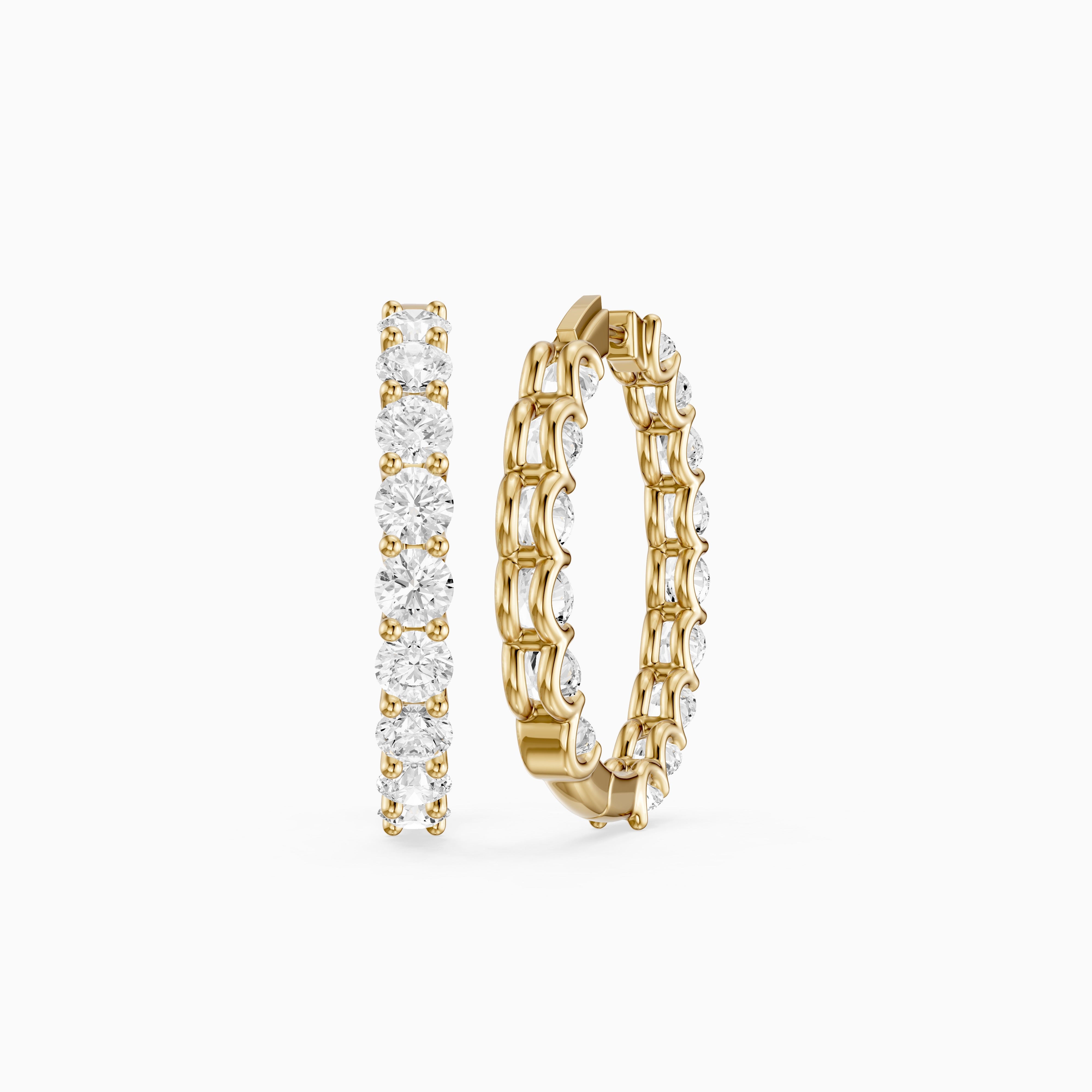 Maia Round Lab Grown Diamond Eternity U-Prong Hoop Earrings