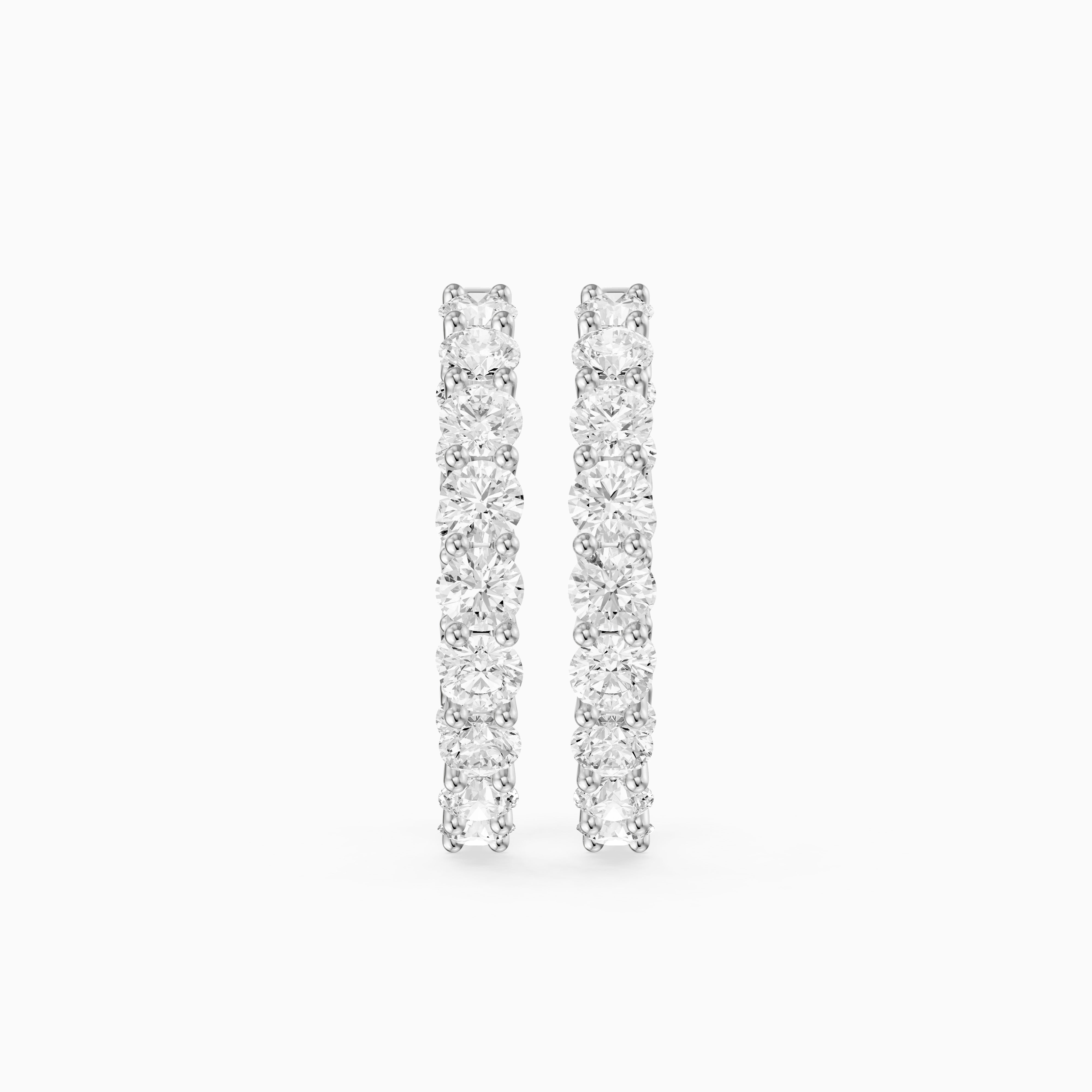 Maia Round Lab Grown Diamond Eternity U-Prong Hoop Earrings