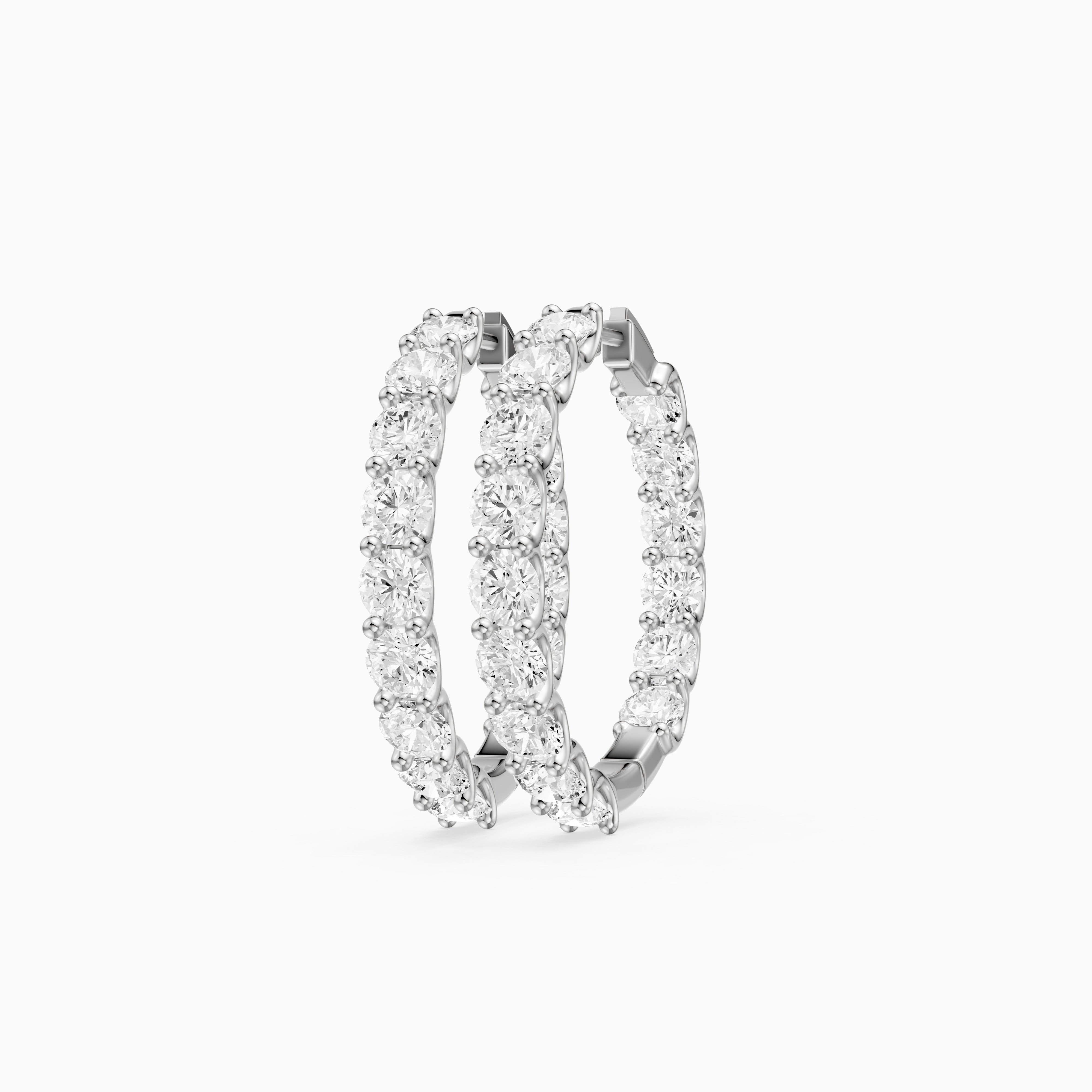 Maia Round Lab Grown Diamond Eternity U-Prong Hoop Earrings