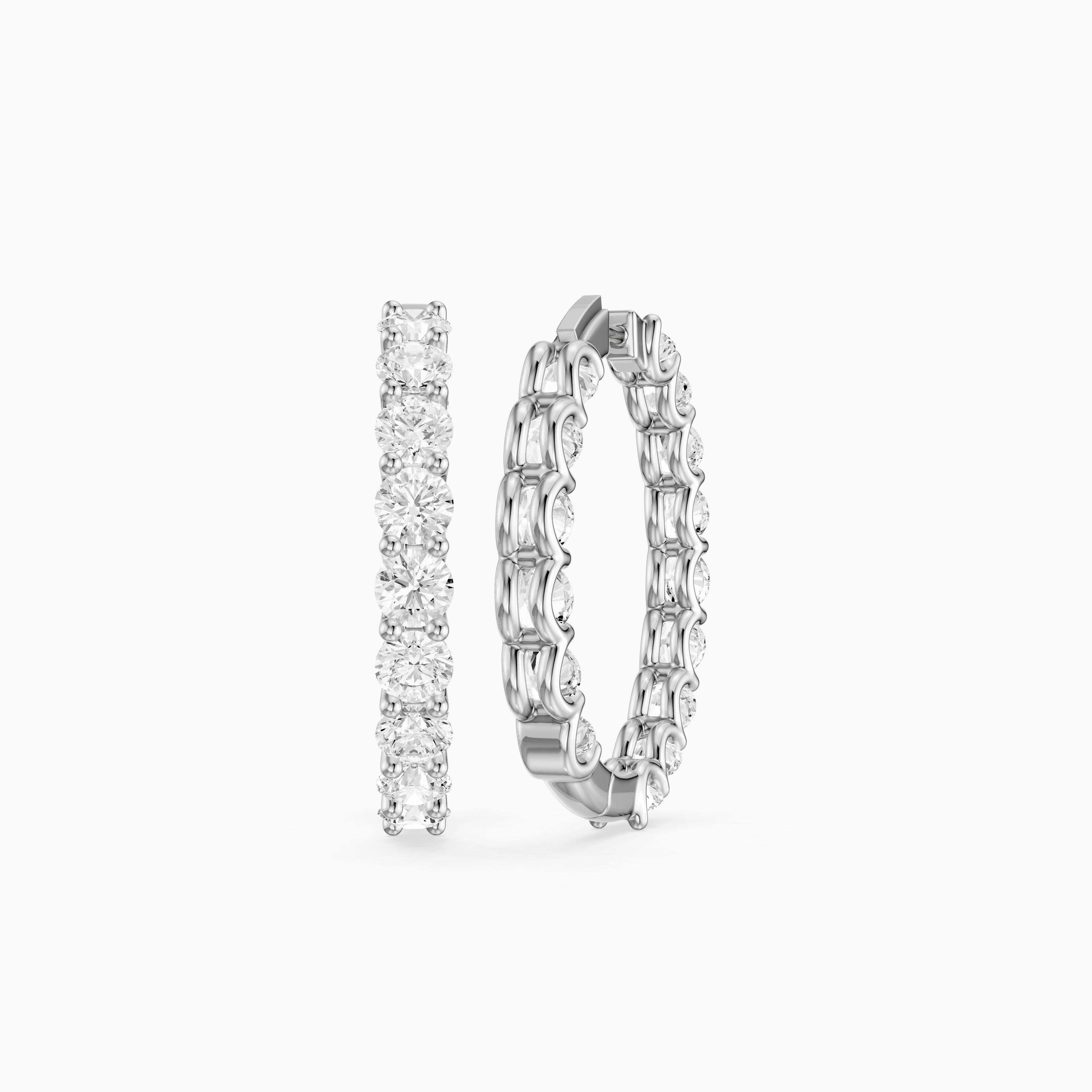 Maia Round Lab Grown Diamond Eternity U-Prong Hoop Earrings