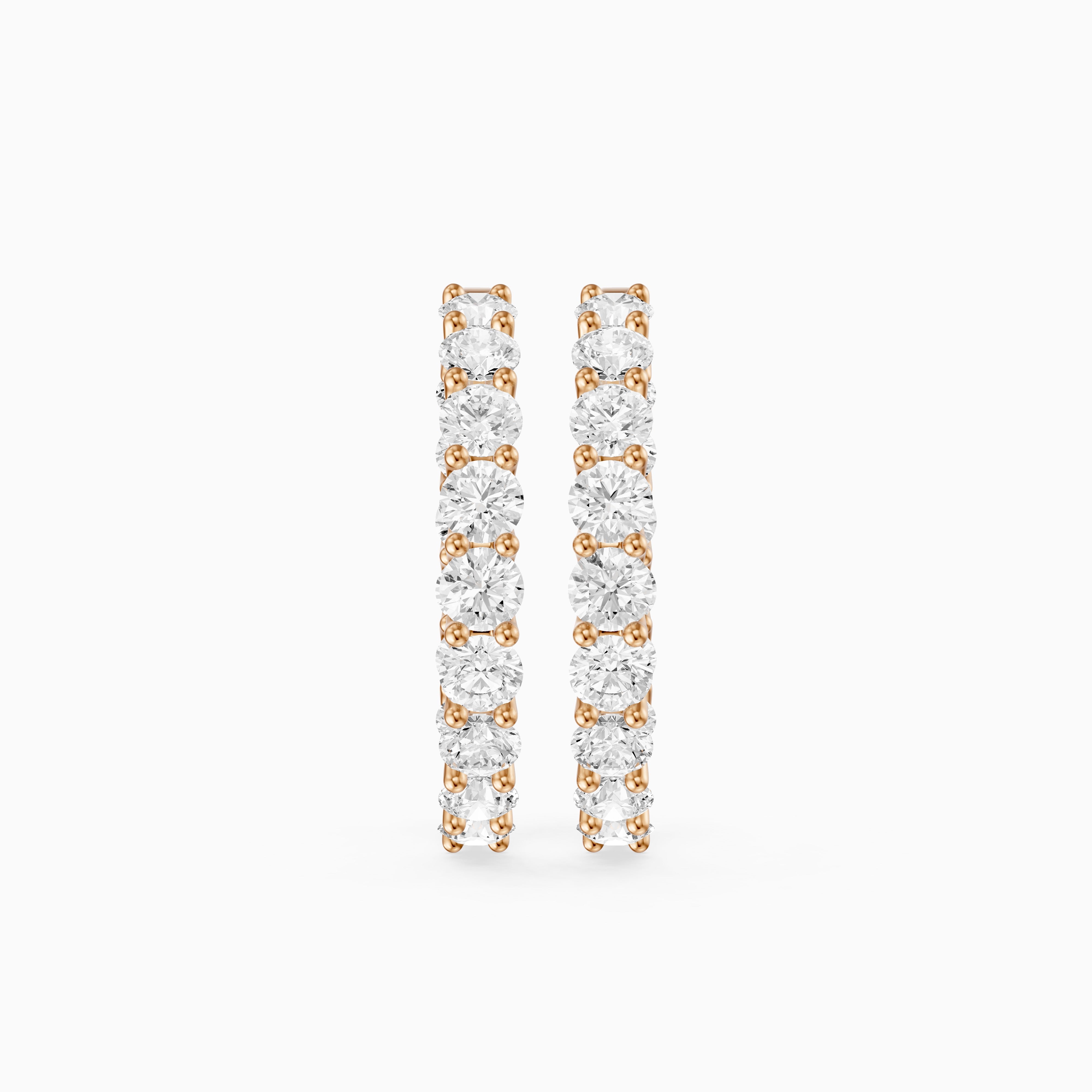 Maia Round Lab Grown Diamond Eternity U-Prong Hoop Earrings