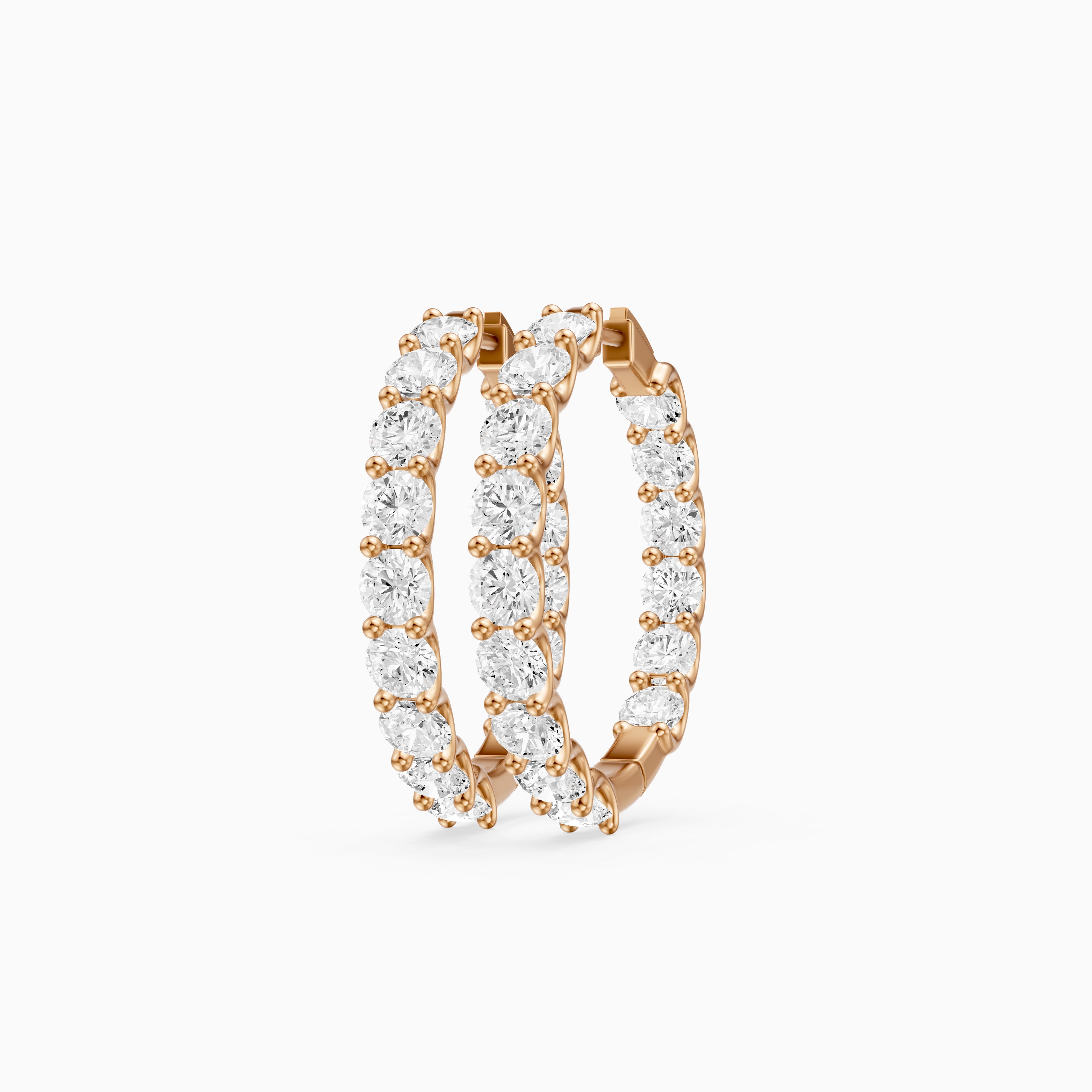 Maia Round Lab Grown Diamond Eternity U-Prong Hoop Earrings
