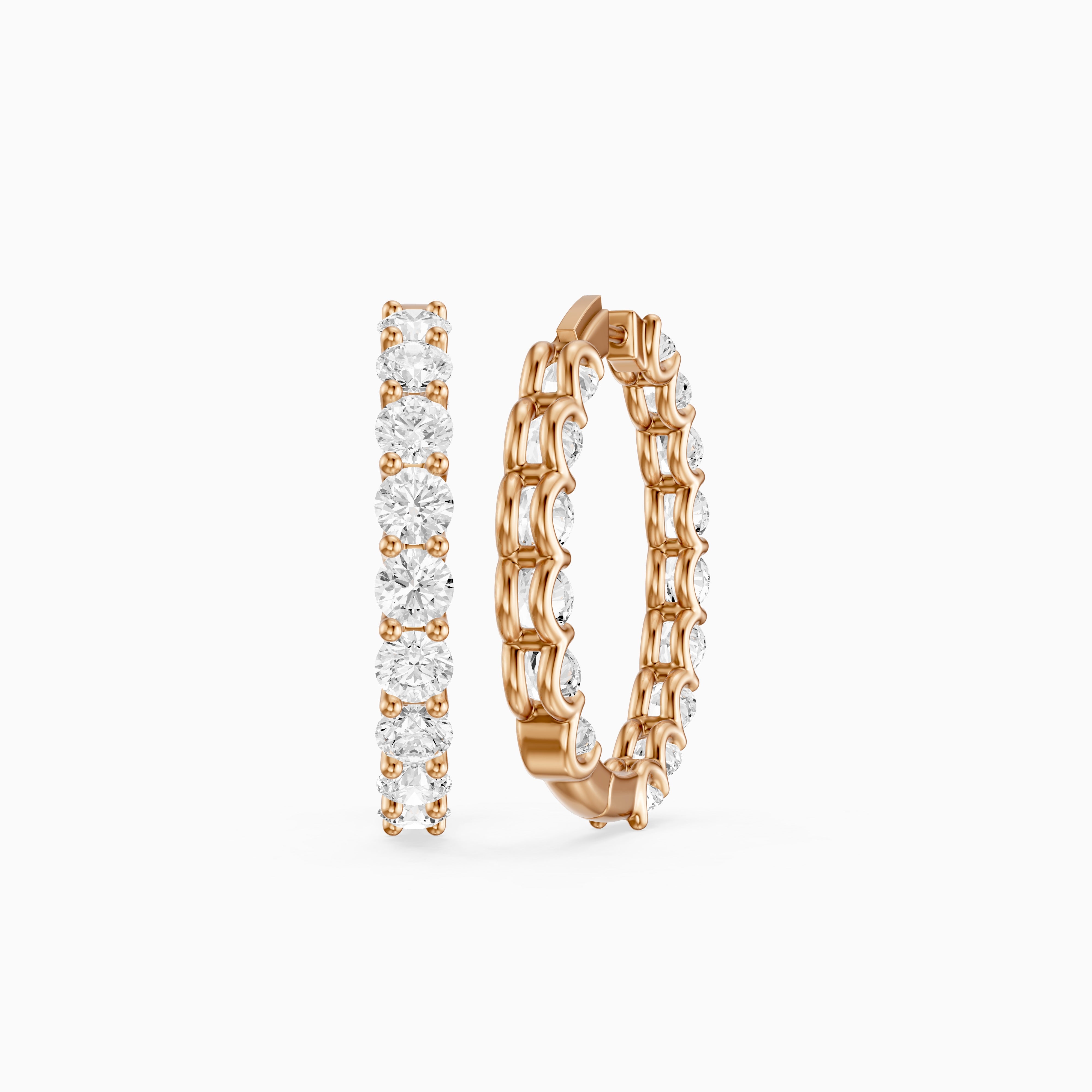 Maia Round Lab Grown Diamond Eternity U-Prong Hoop Earrings
