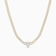 Mackenzie Round Bezel Lab Grown Diamond Heart Center Necklace