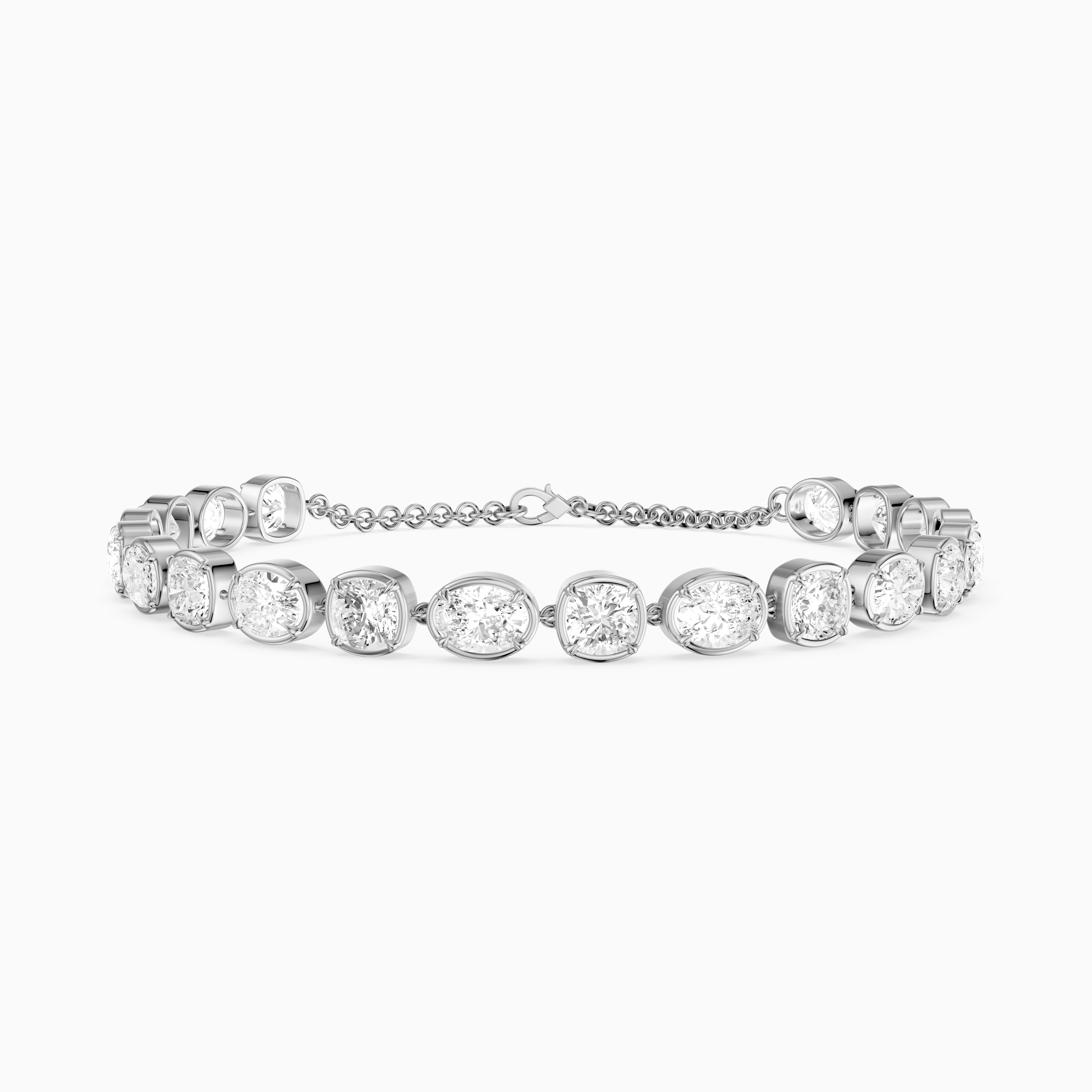 Jeren Cushion and Oval Shape Lab Grown Diamond Tennis Bracelet