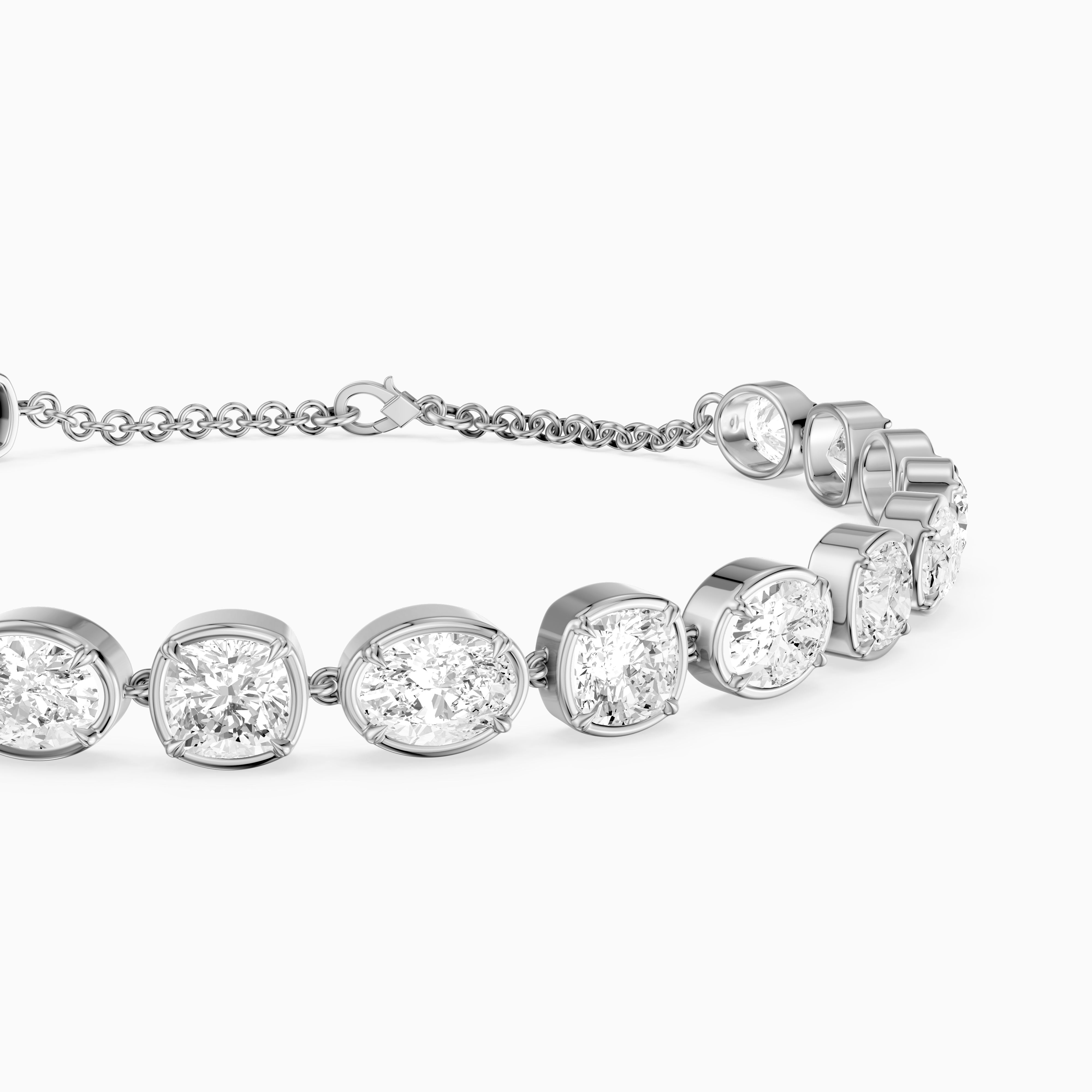 Jeren Cushion and Oval Shape Lab Grown Diamond Tennis Bracelet