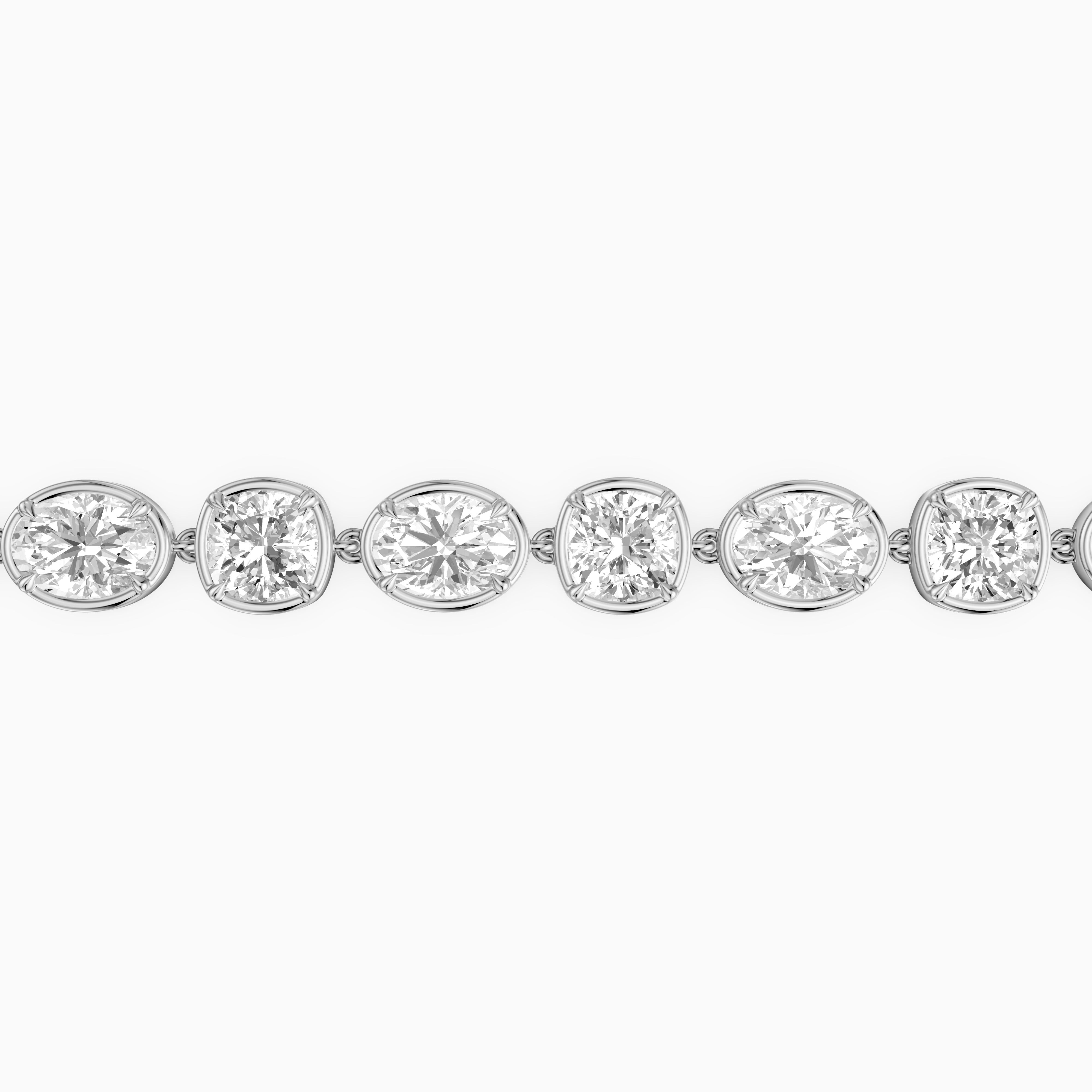 Jeren Cushion and Oval Shape Lab Grown Diamond Tennis Bracelet