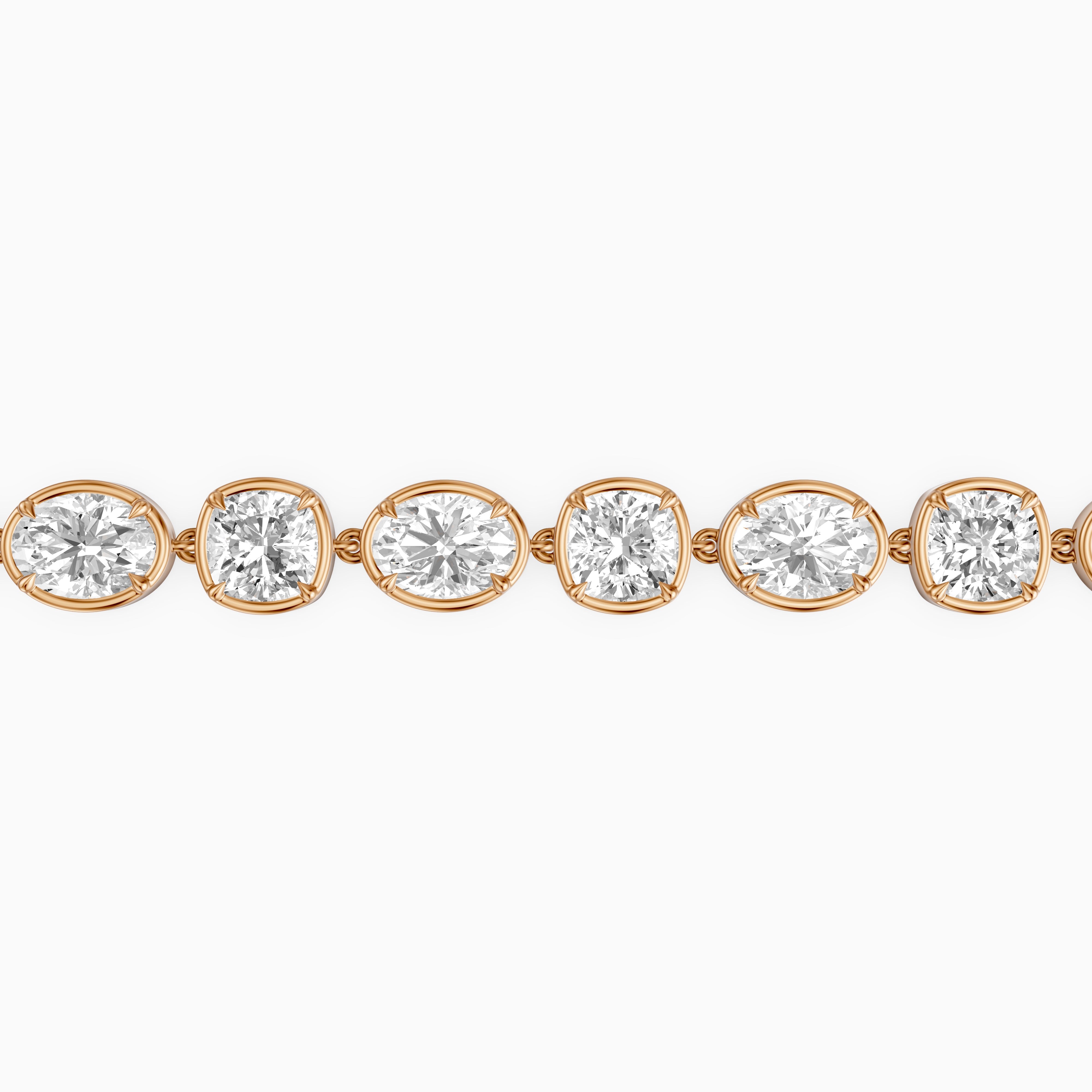 Jeren Cushion and Oval Shape Lab Grown Diamond Tennis Bracelet