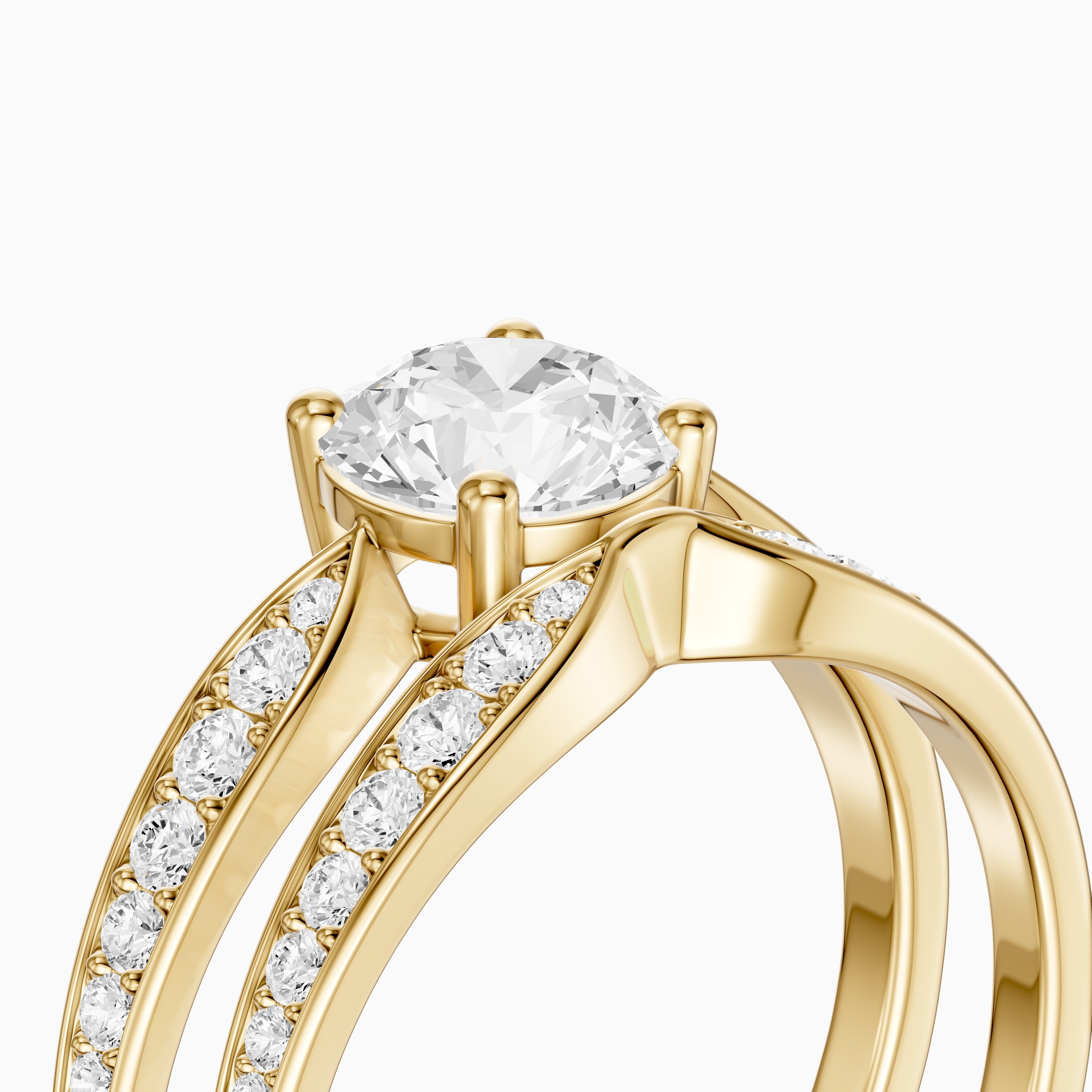 Naomi Round Lab Grown Diamond Graduated Pave Bridal Set