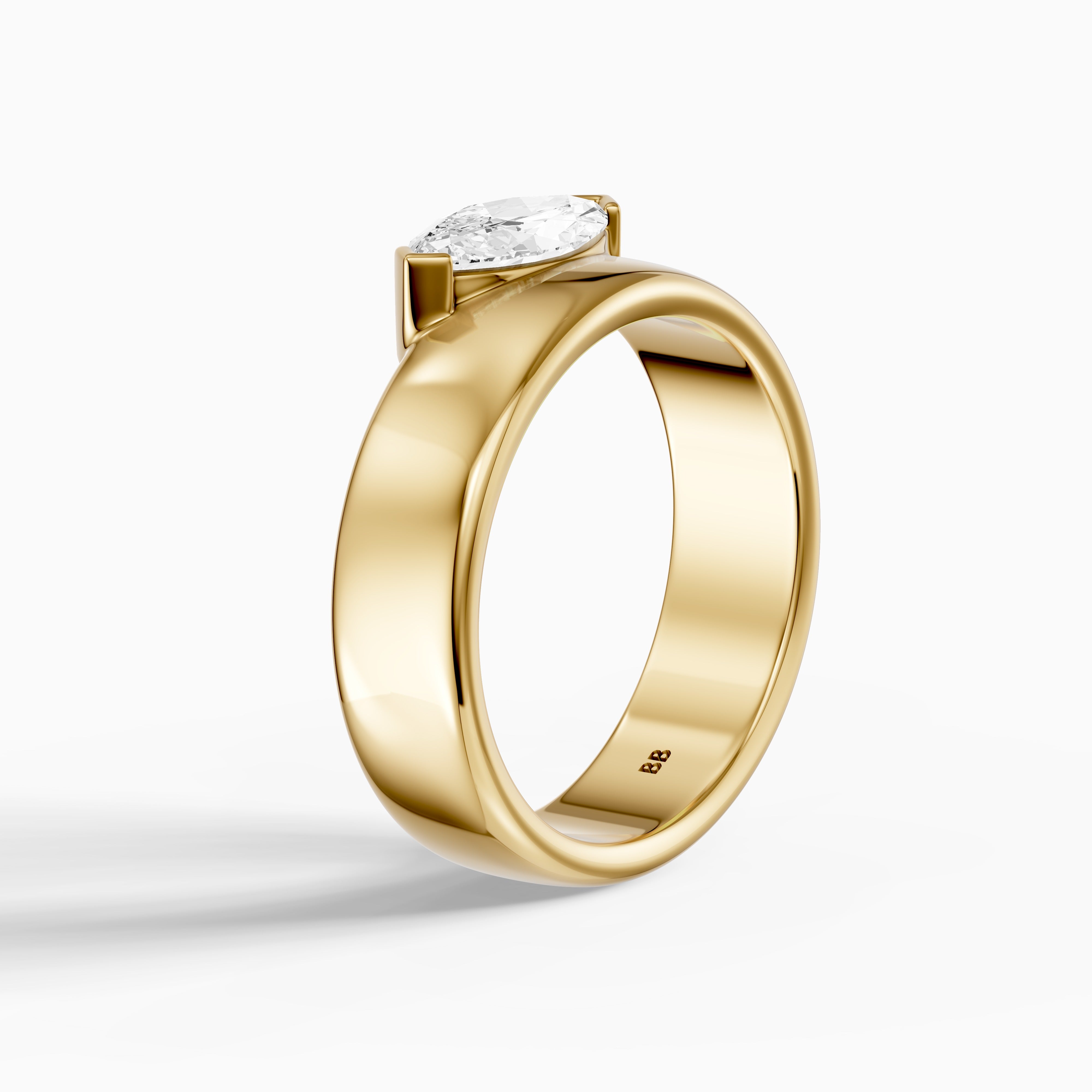 Rossella Marquise Cut Lab Diamond Solitaire Cigar Band