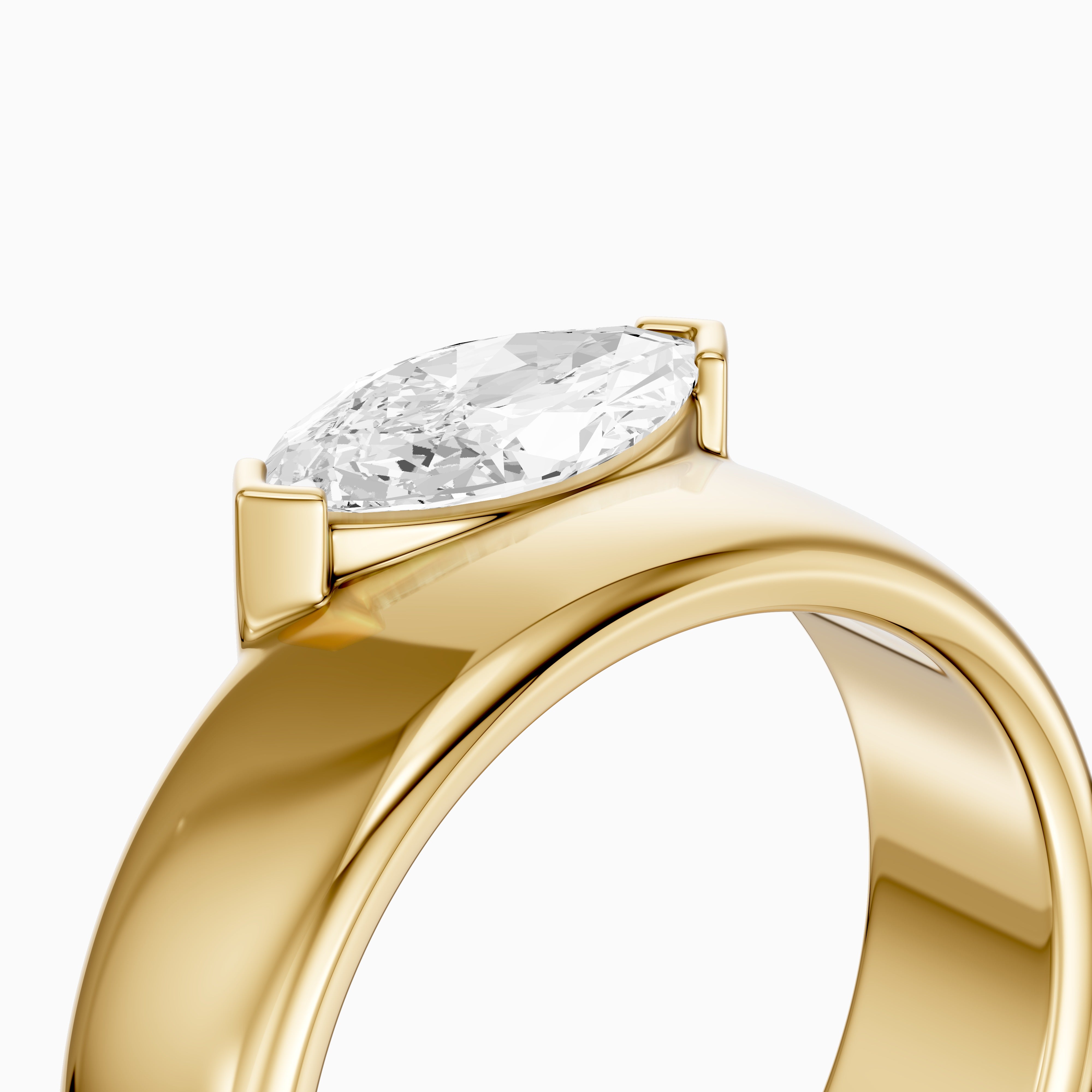 Rossella Marquise Cut Lab Diamond Solitaire Cigar Band