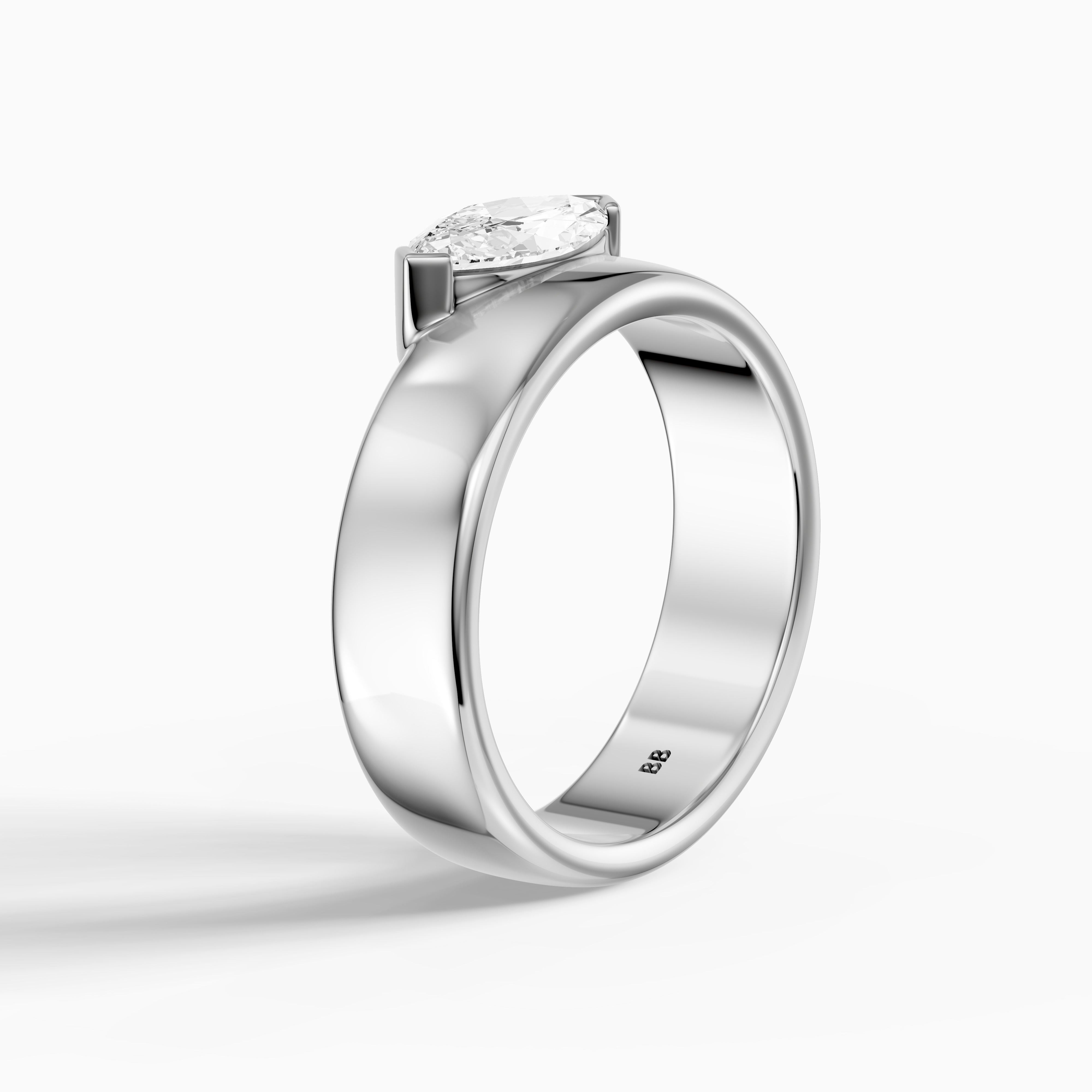 Rossella Marquise Cut Lab Diamond Solitaire Cigar Band