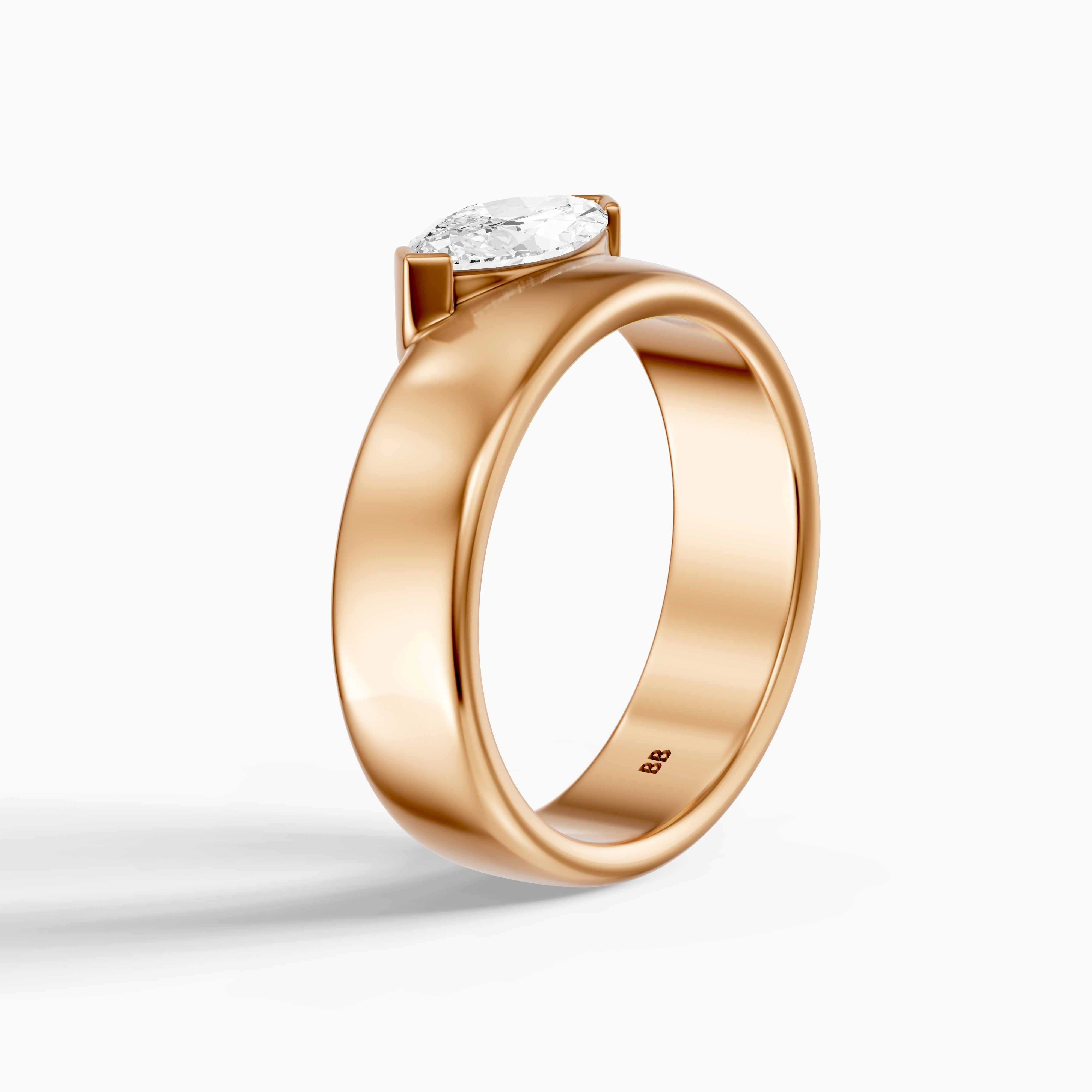 Rossella Marquise Cut Lab Diamond Solitaire Cigar Band