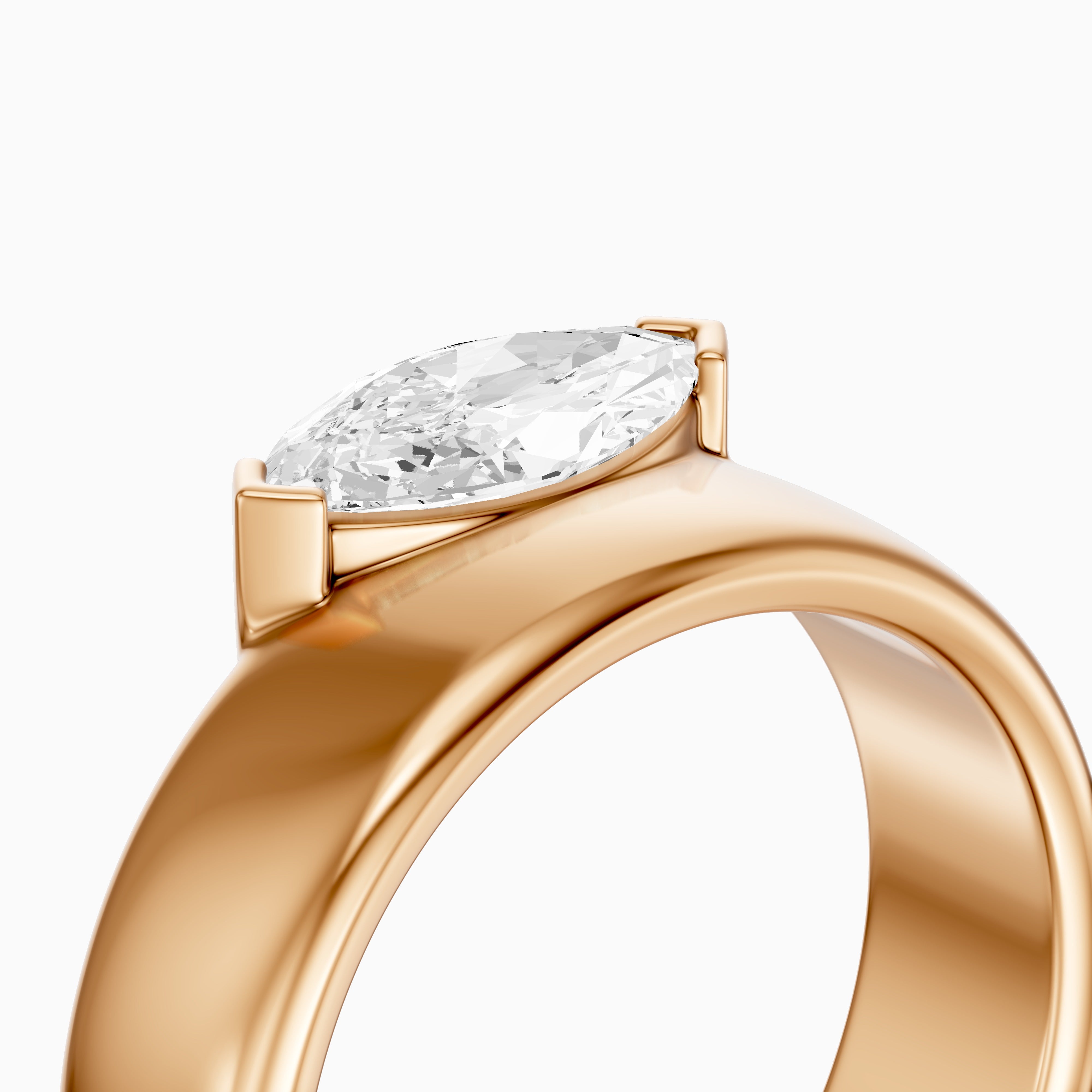 Rossella Marquise Cut Lab Diamond Solitaire Cigar Band