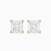 Shylin Princess Cut Lab Grown Diamond Basket Set Stud Earrings