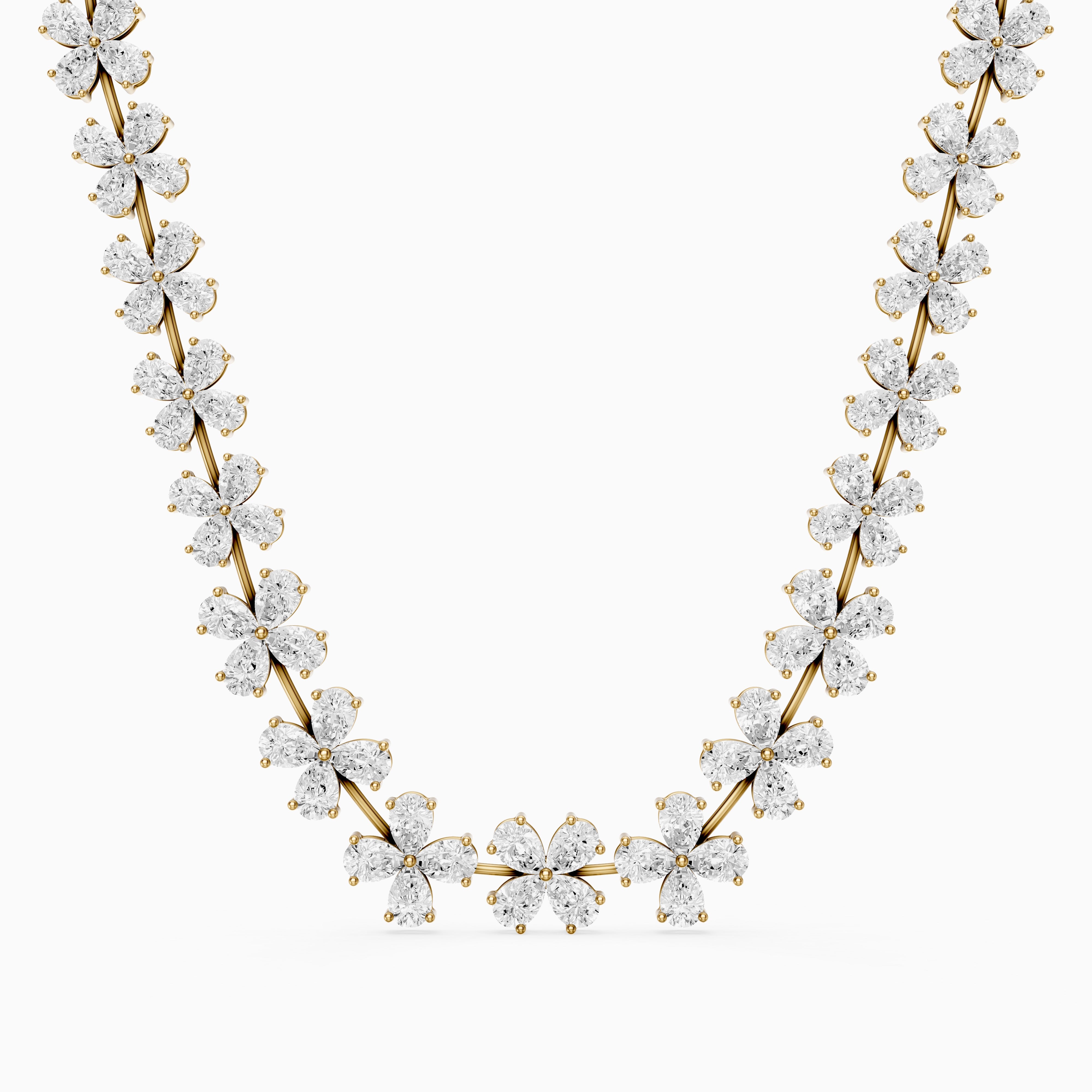 Margaret Pear Cut Lab Grown Diamond Floral Statement Necklace