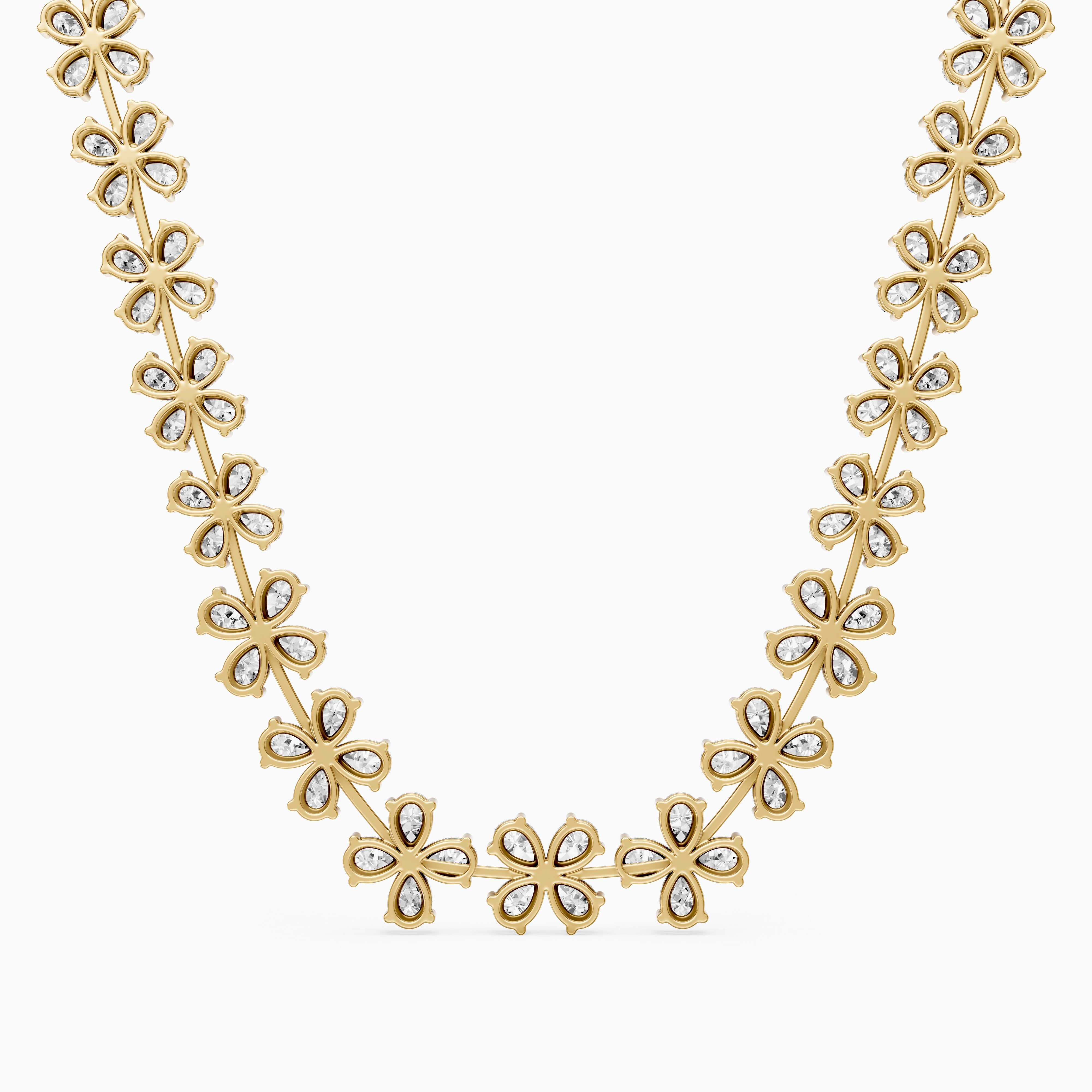 Margaret Pear Cut Lab Grown Diamond Floral Statement Necklace