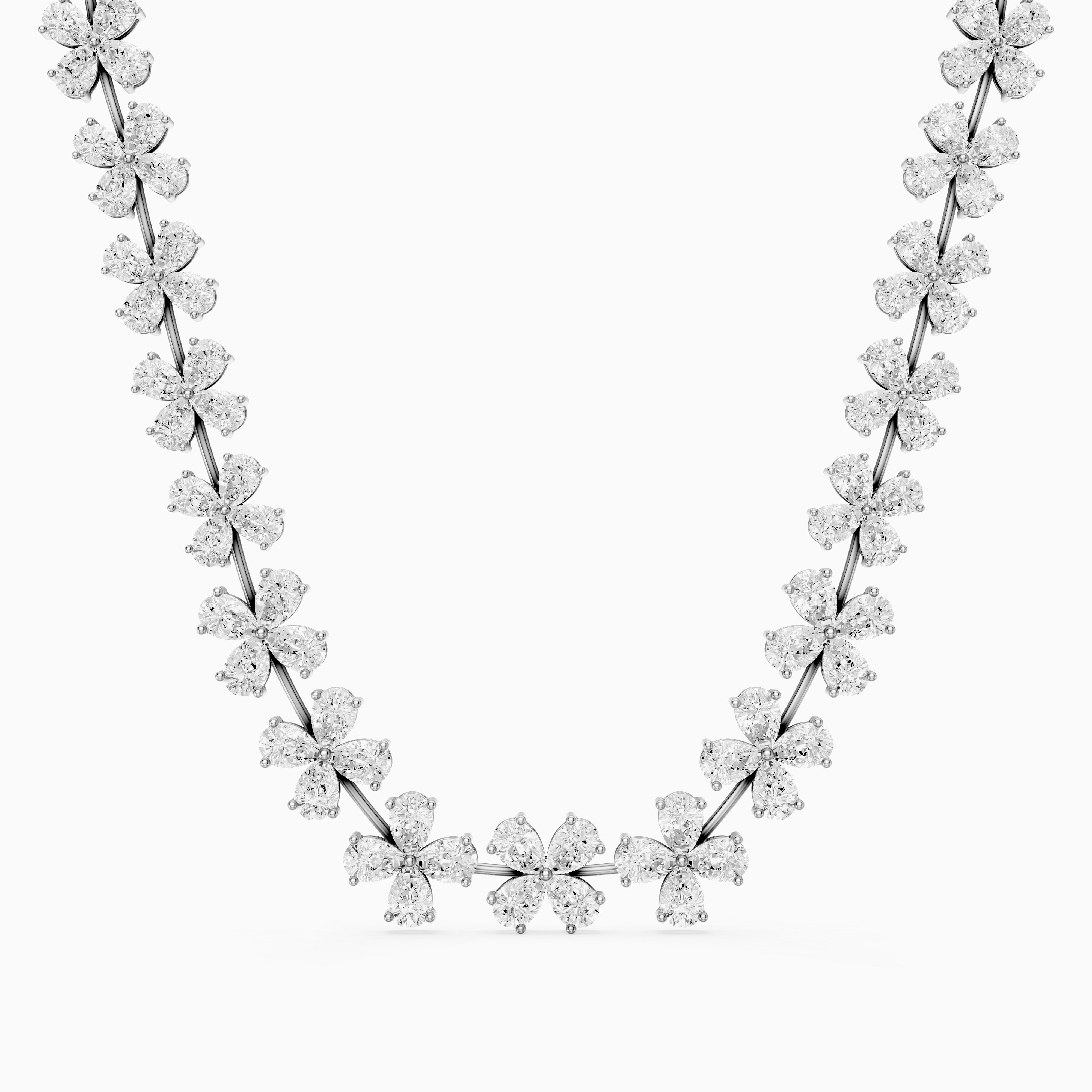 Margaret Pear Cut Lab Grown Diamond Floral Statement Necklace