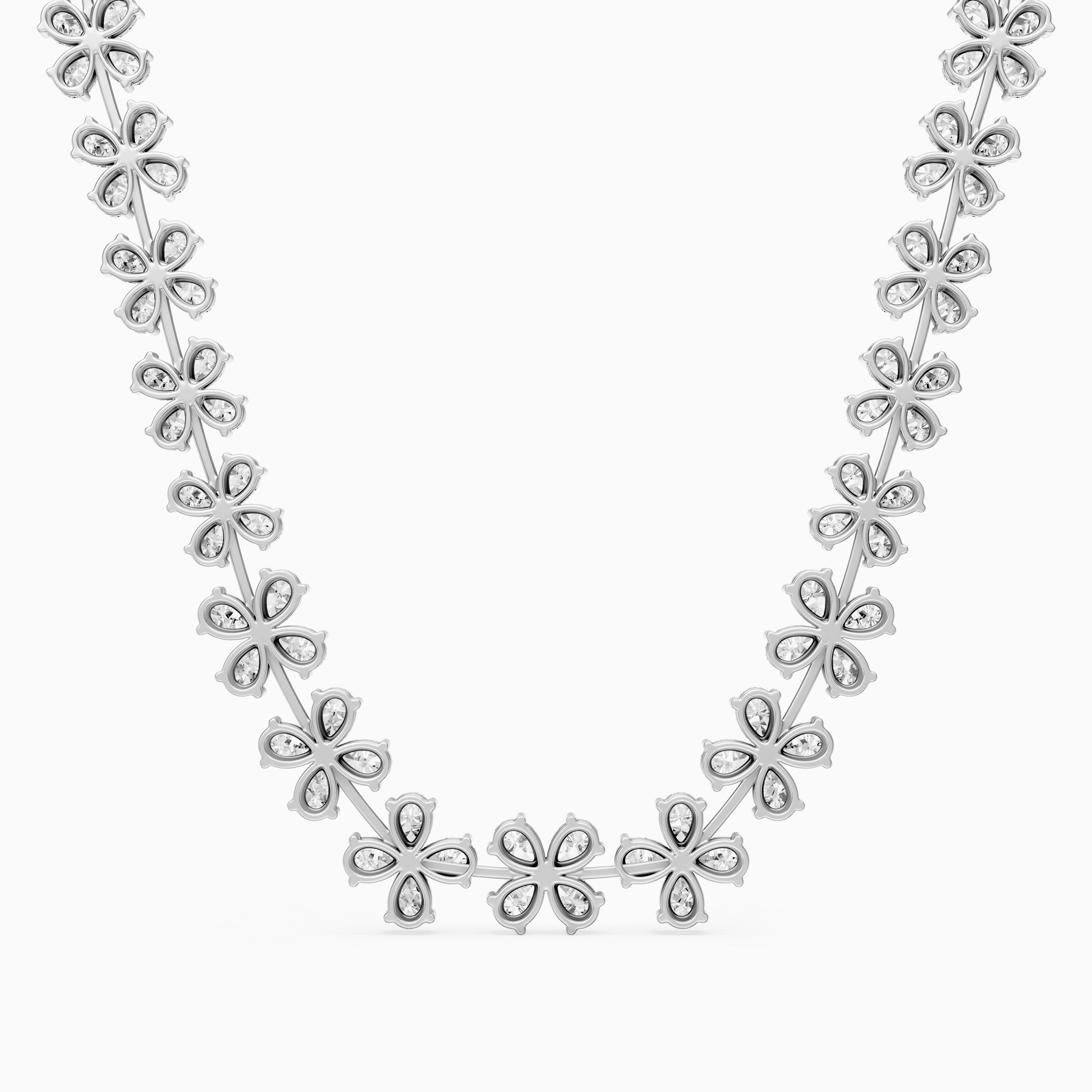 Margaret Pear Cut Lab Grown Diamond Floral Statement Necklace