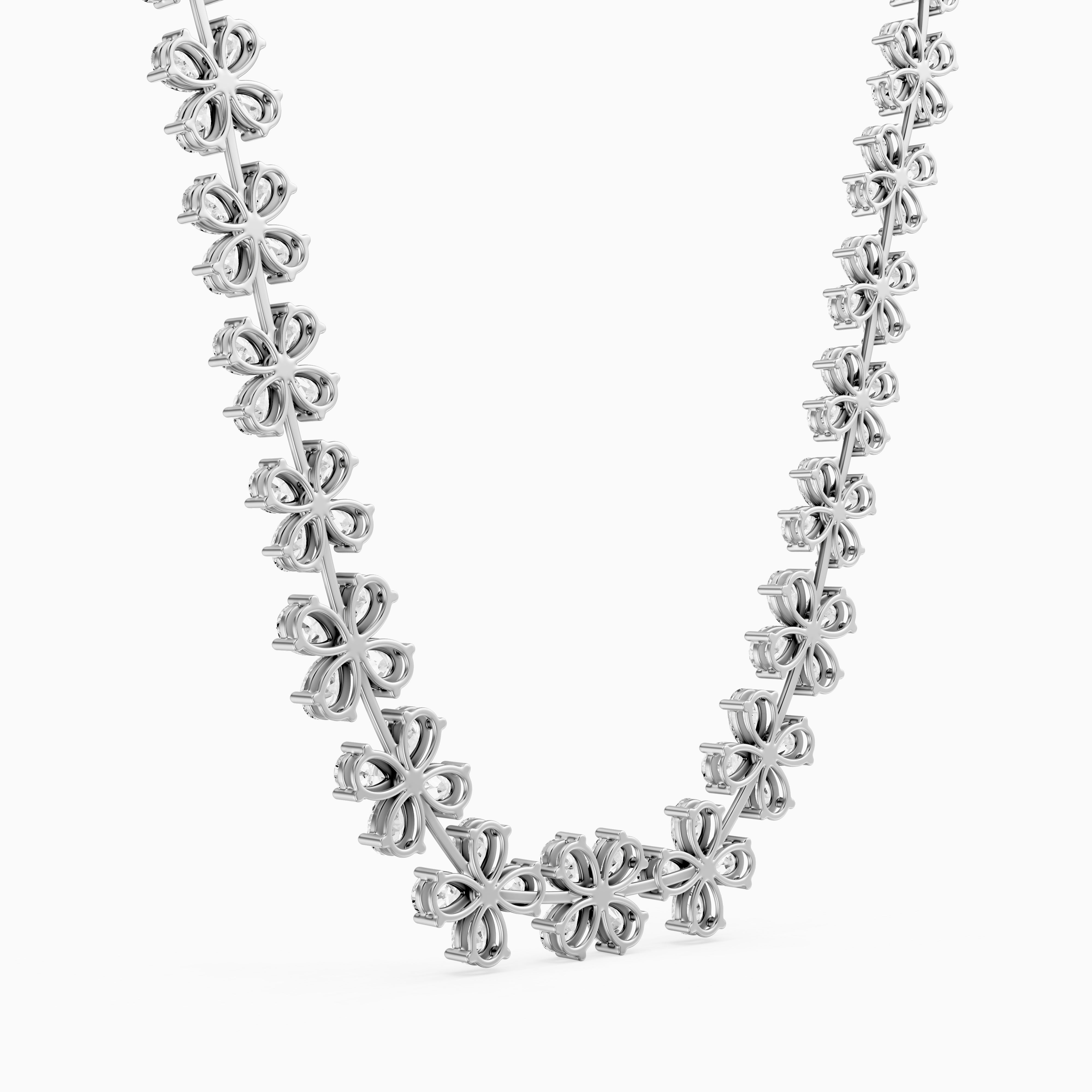 Margaret Pear Cut Lab Grown Diamond Floral Statement Necklace