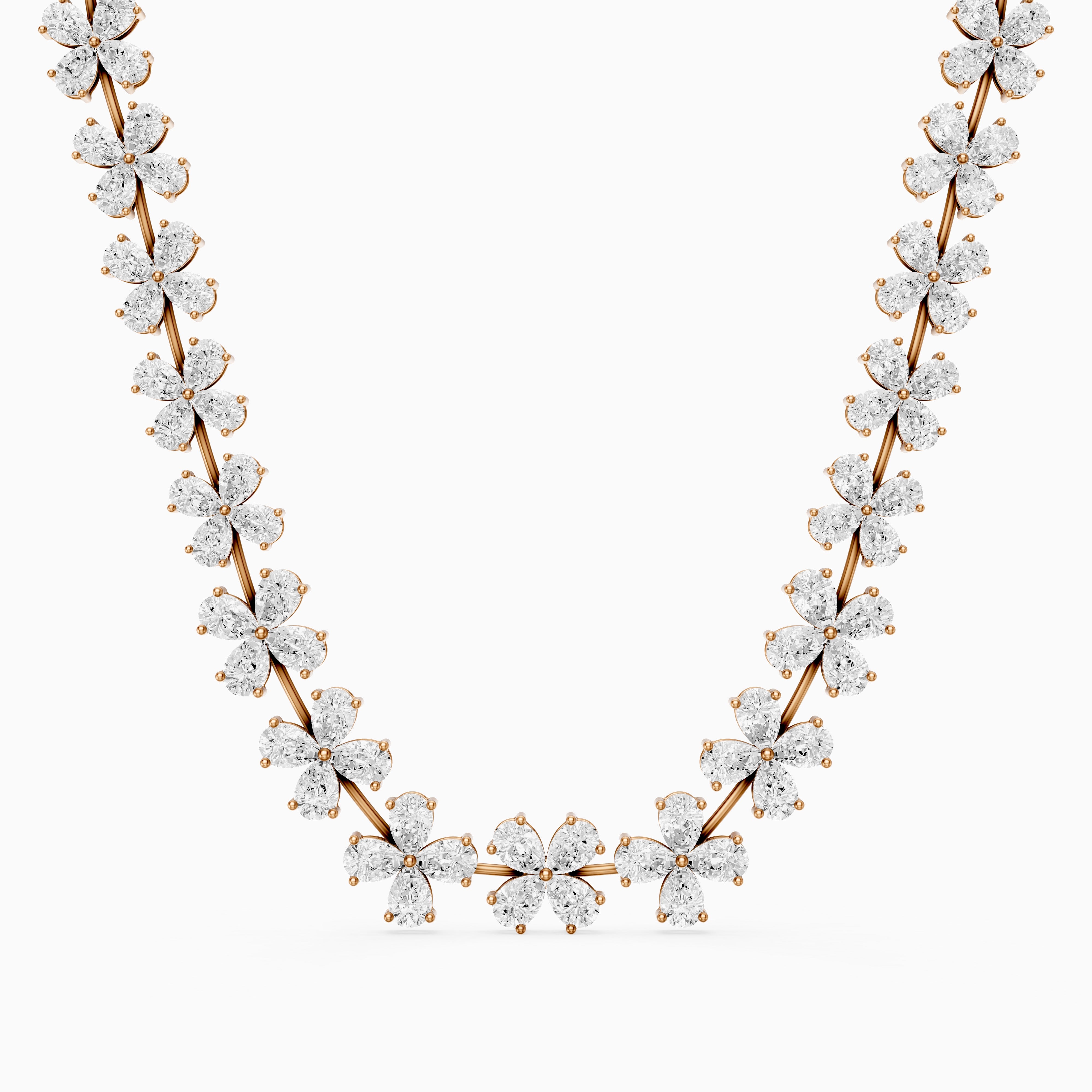 Margaret Pear Cut Lab Grown Diamond Floral Statement Necklace