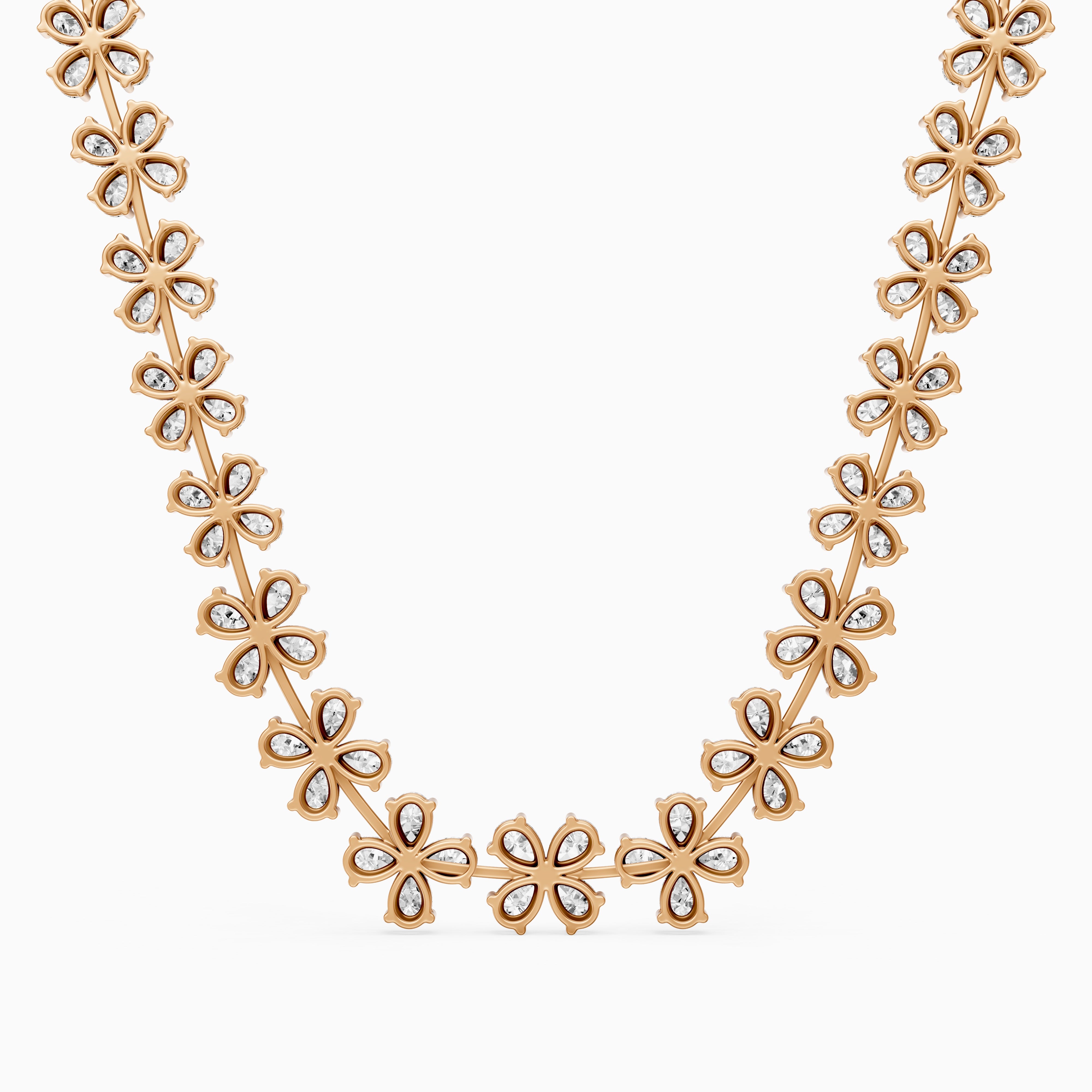 Margaret Pear Cut Lab Grown Diamond Floral Statement Necklace
