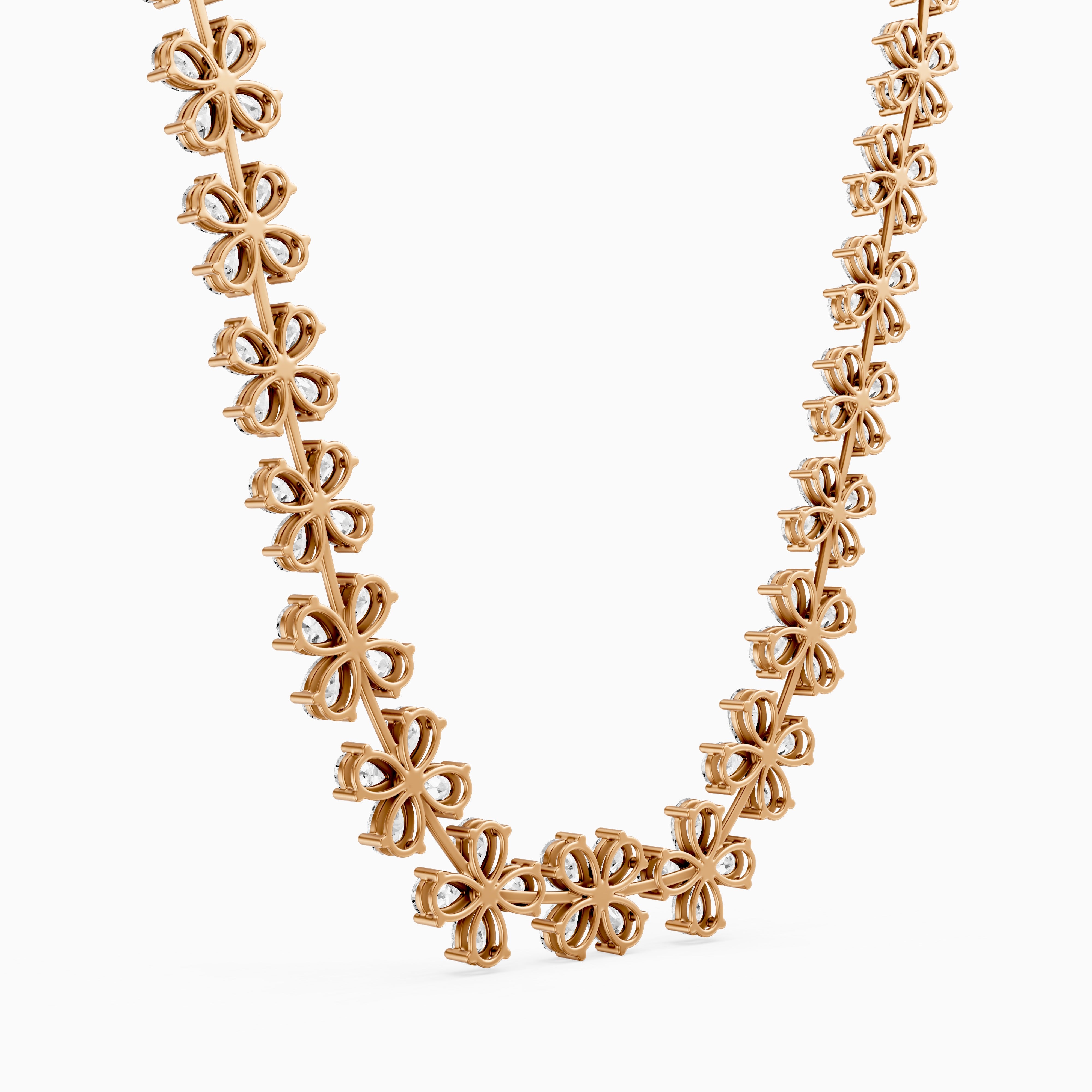 Margaret Pear Cut Lab Grown Diamond Floral Statement Necklace