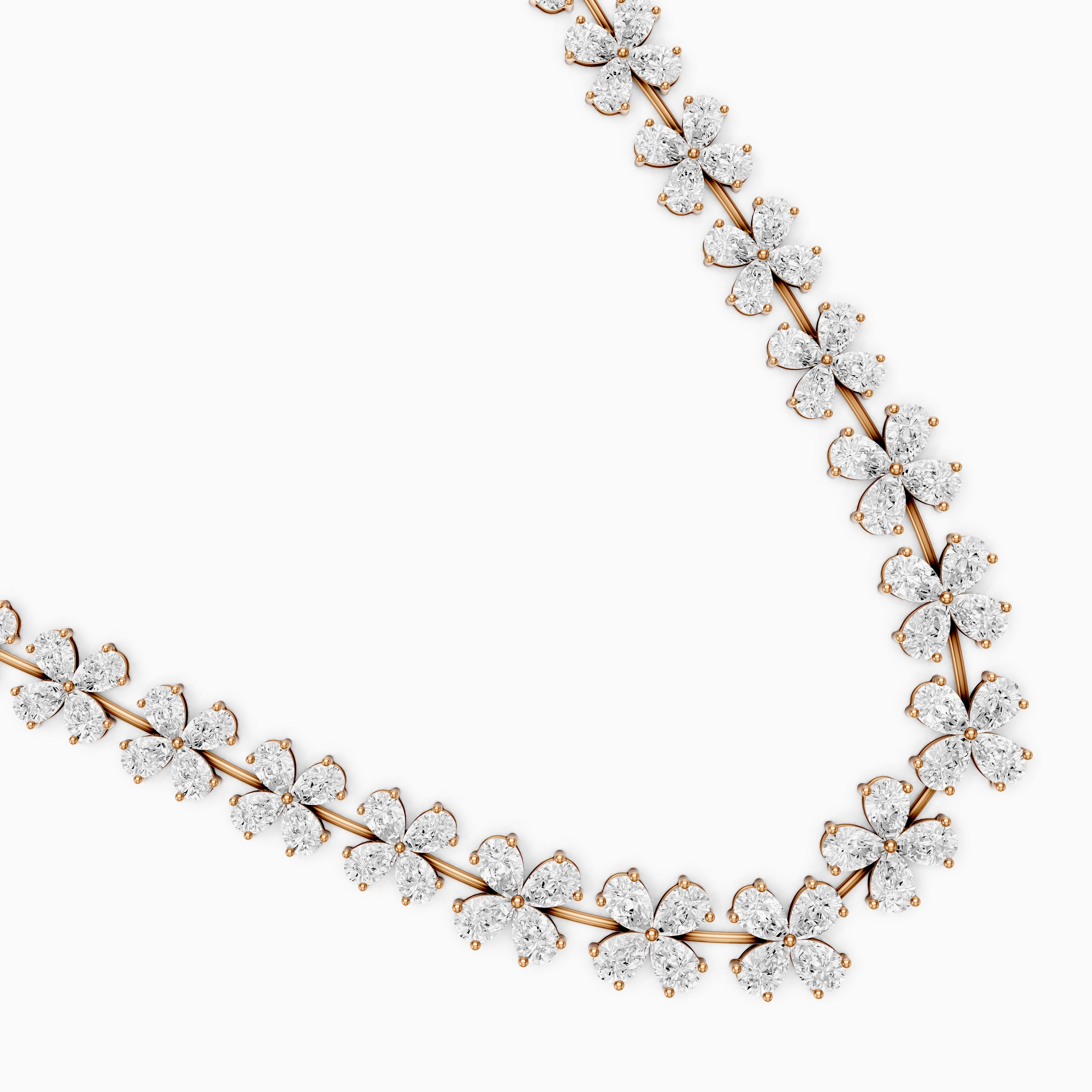Margaret Pear Cut Lab Grown Diamond Floral Statement Necklace