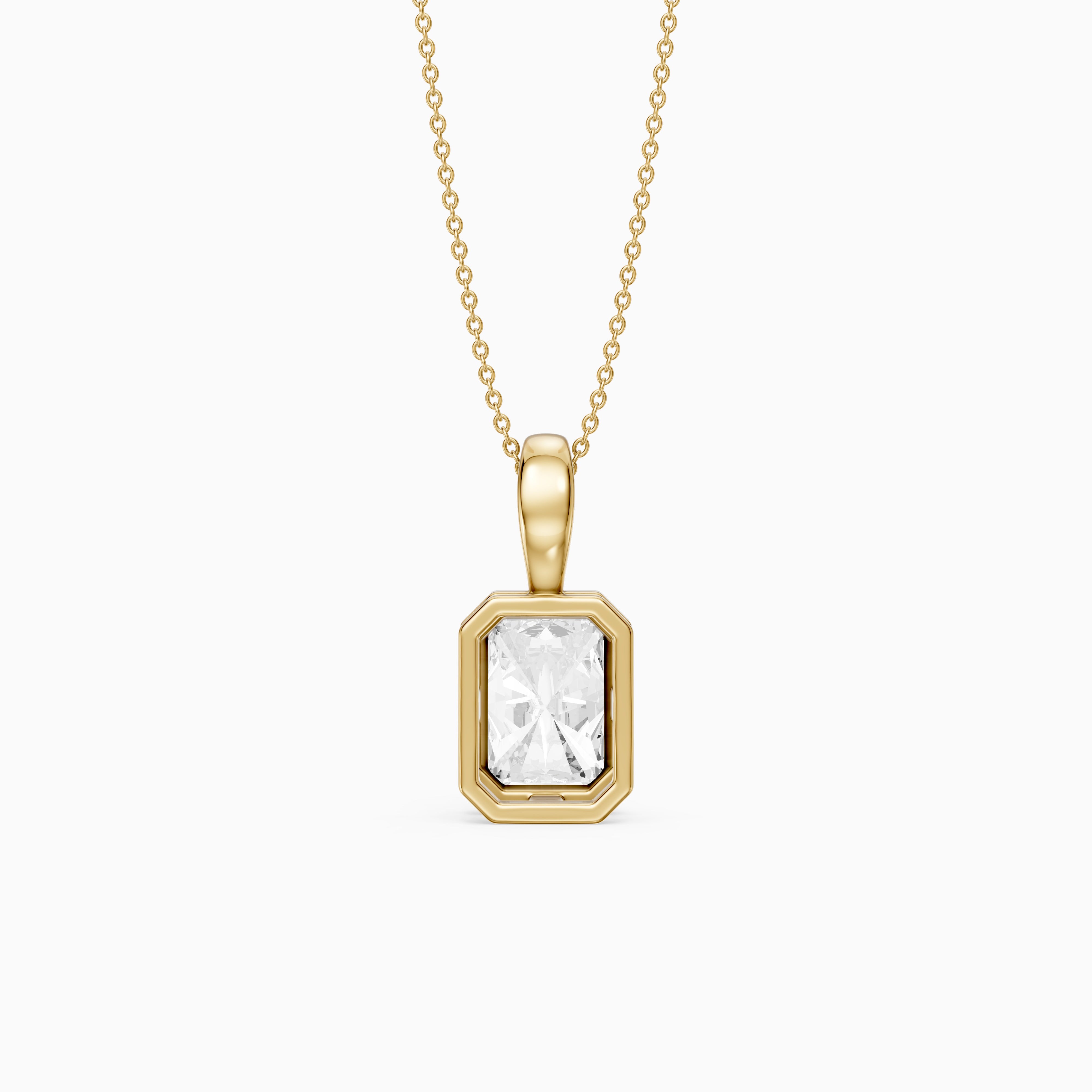 Camilla Radiant Lab Grown Diamond Bezel Solitaire Pendant