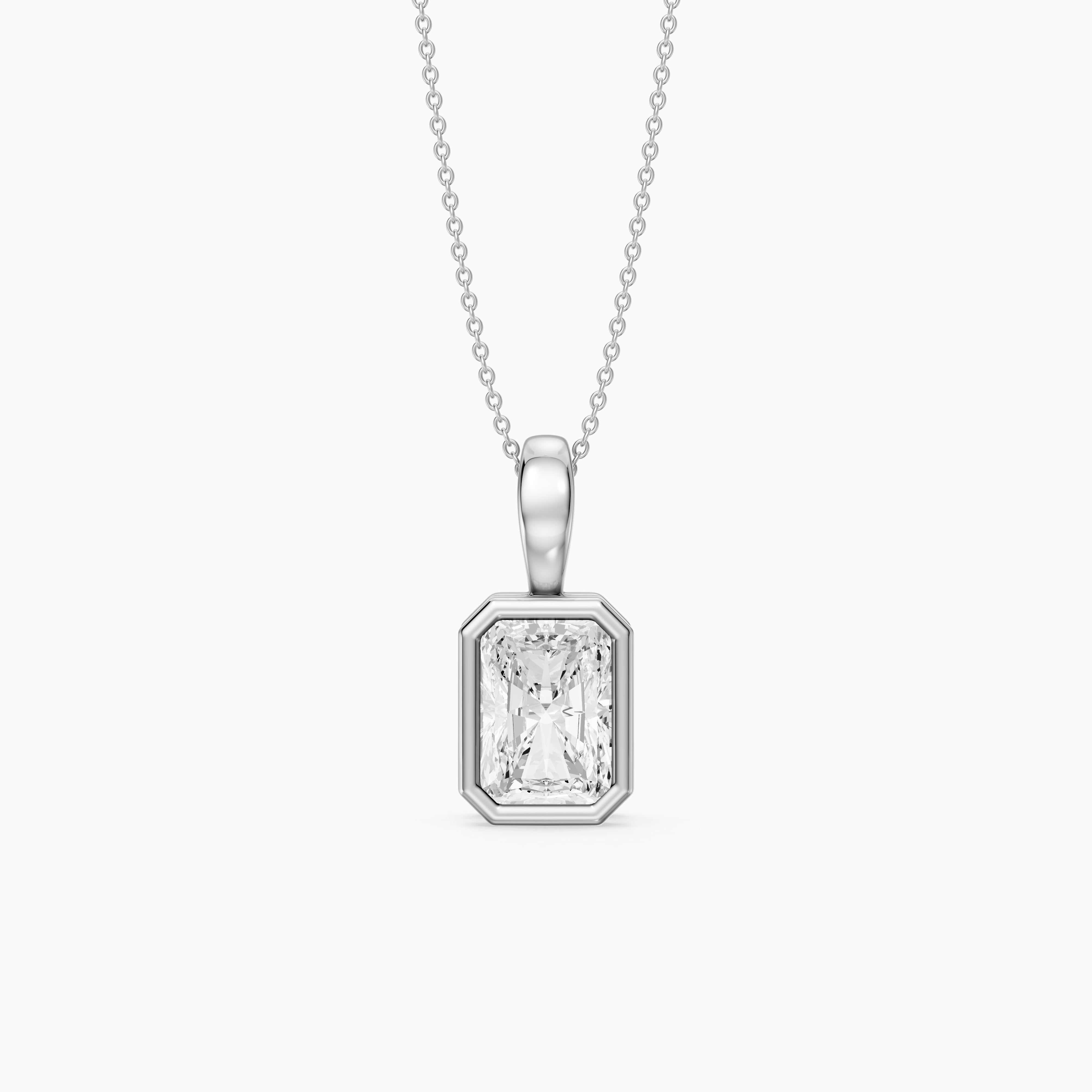 Camilla Radiant Lab Grown Diamond Bezel Solitaire Pendant