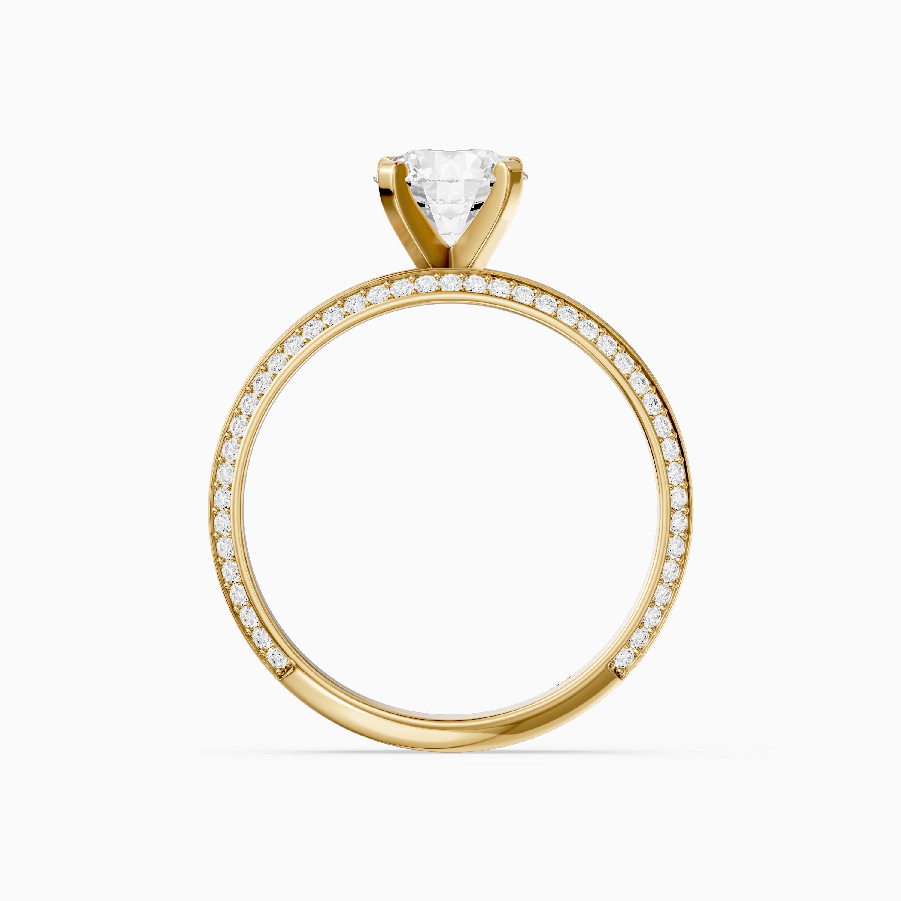 Lyric Round Lab Grown Diamond Wide Pavé Bridal Set