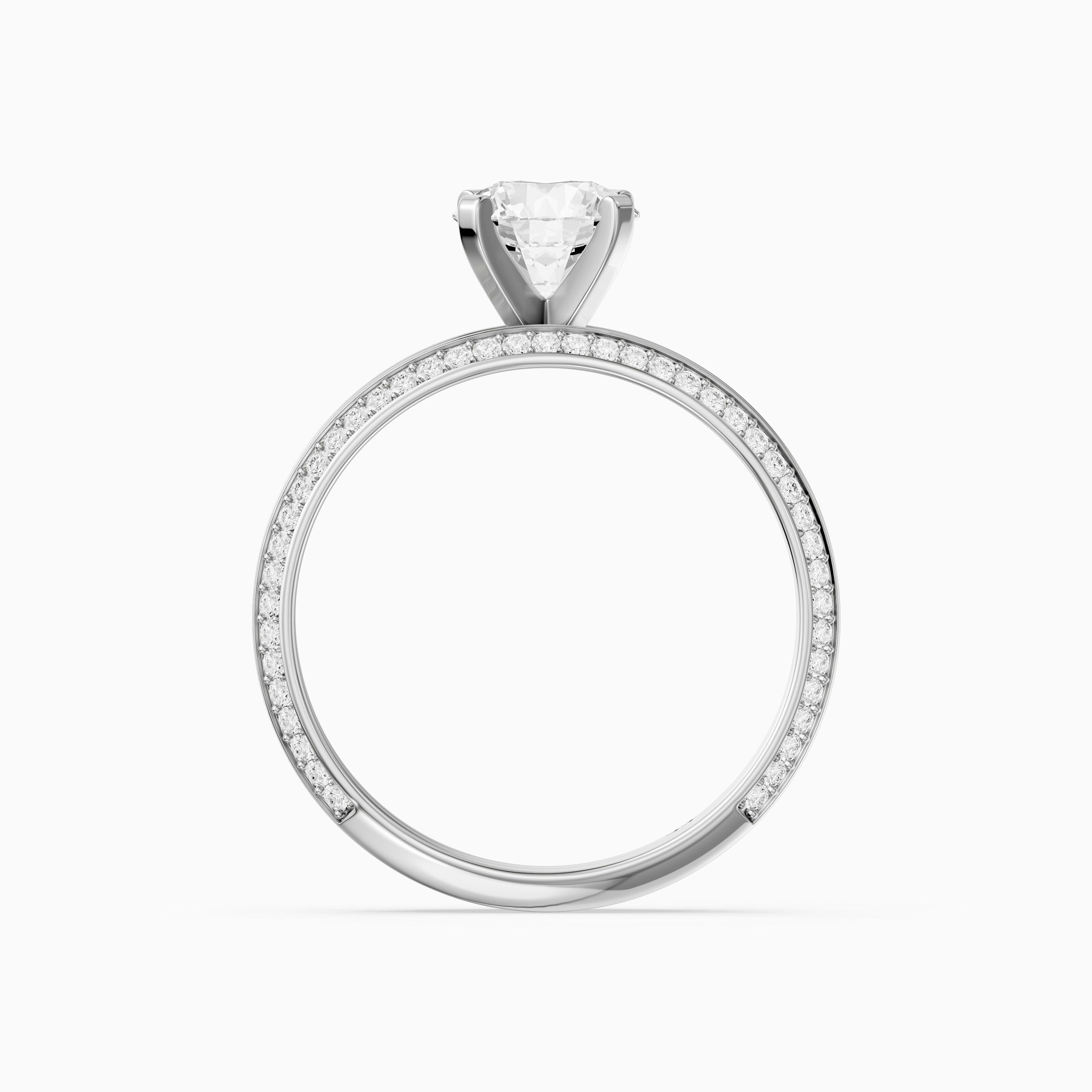 Lyric Round Lab Grown Diamond Wide Pavé Bridal Set