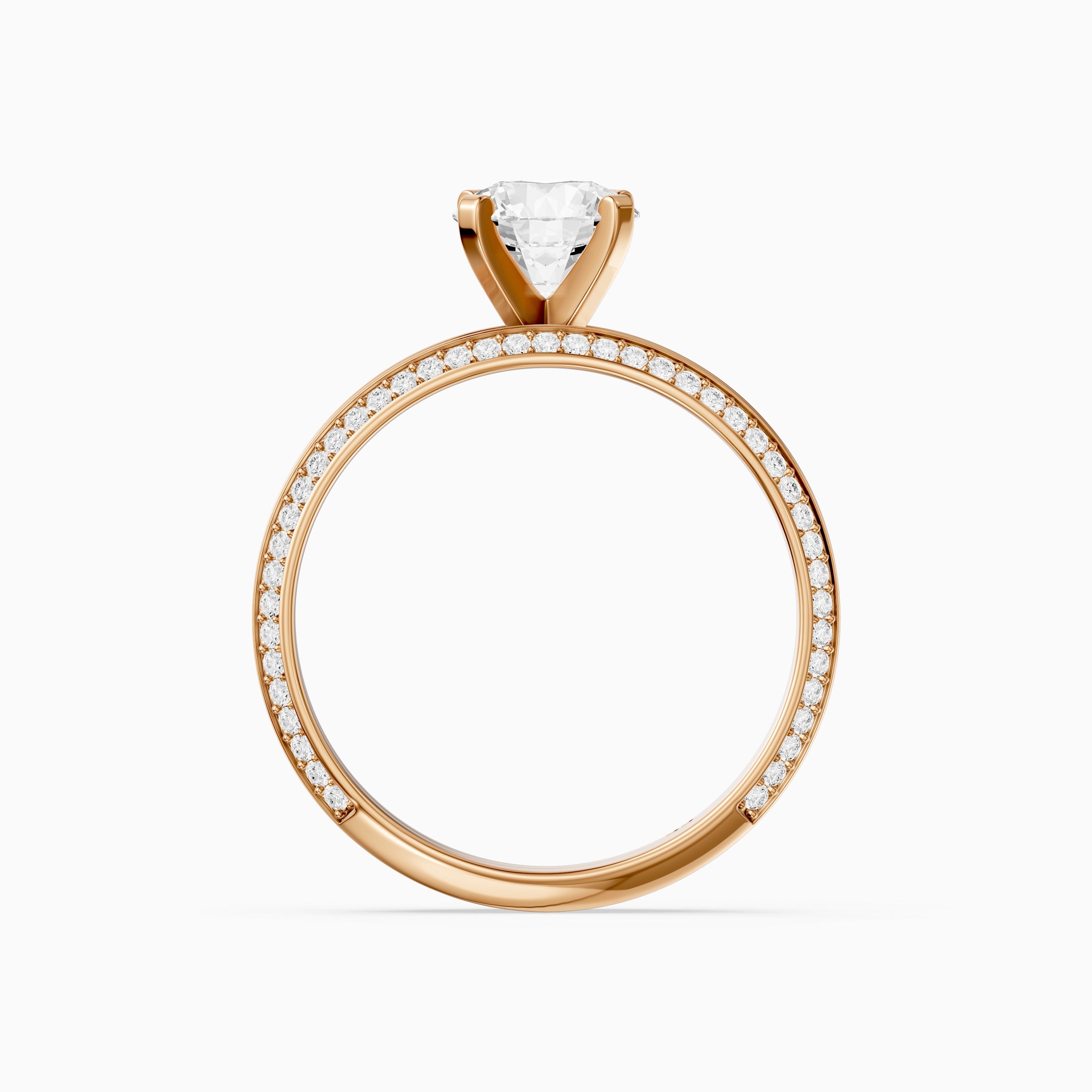 Lyric Round Lab Grown Diamond Wide Pavé Bridal Set