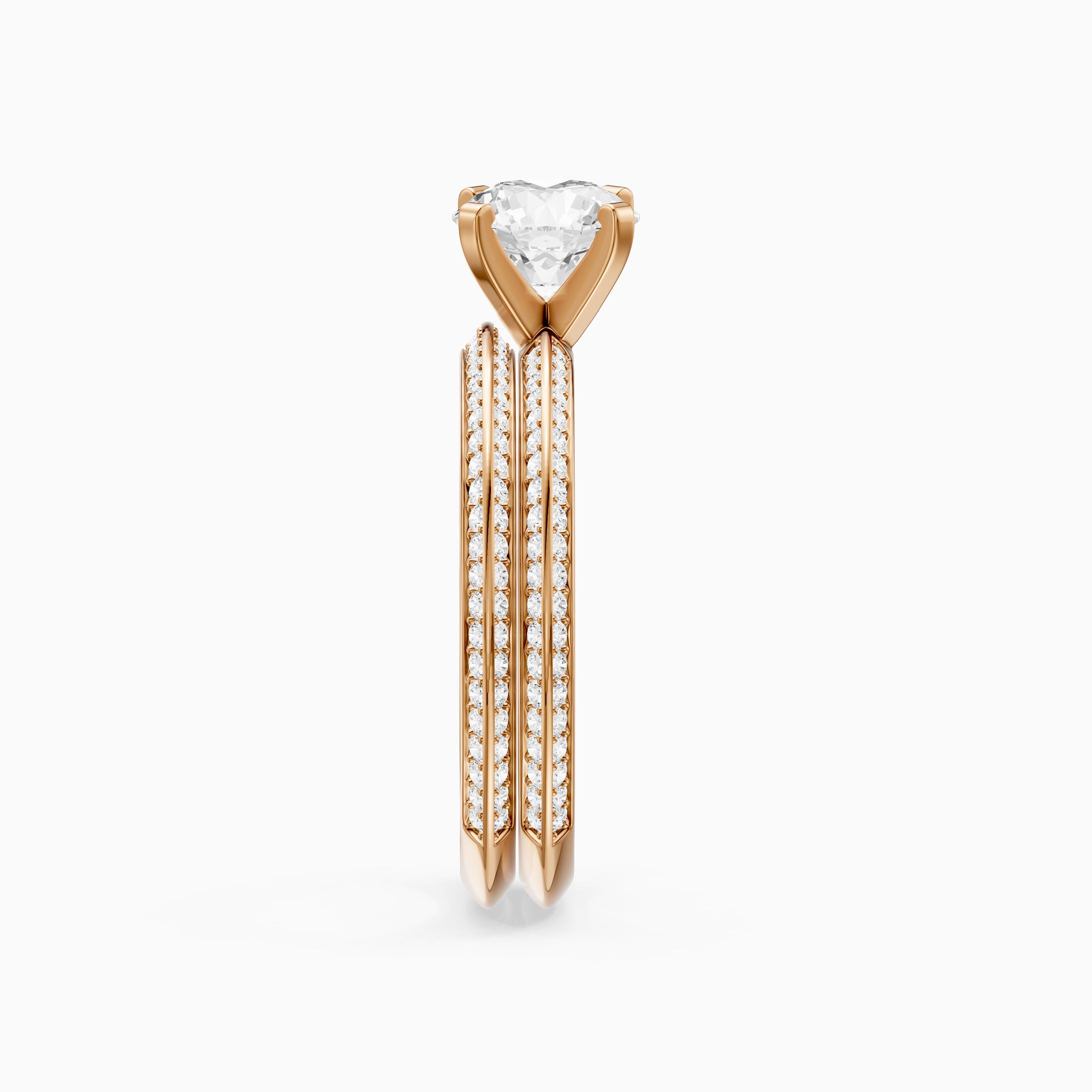 Lyric Round Lab Grown Diamond Wide Pavé Bridal Set