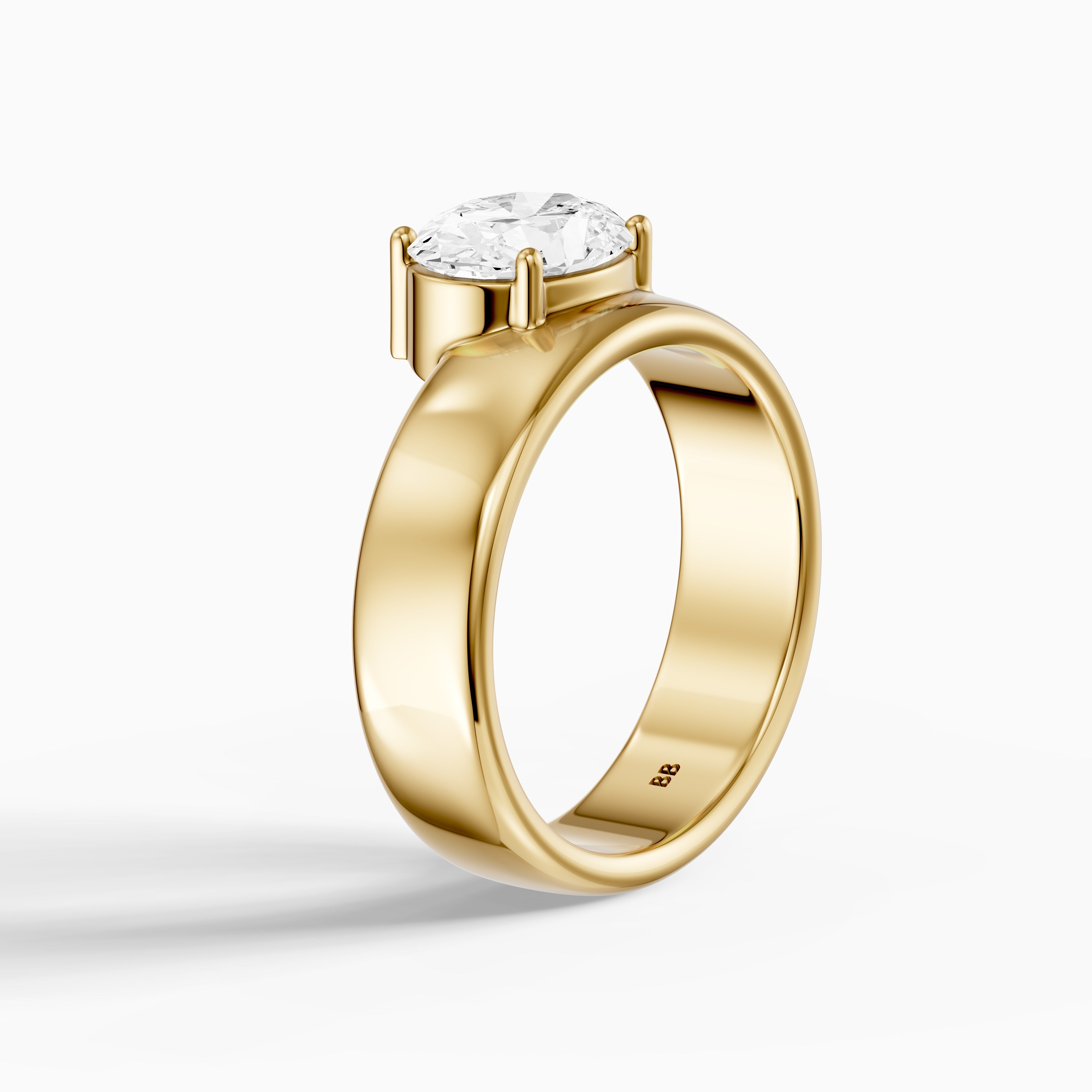 Fleur Oval Cut Lab Diamond Prong Set Cigar Band