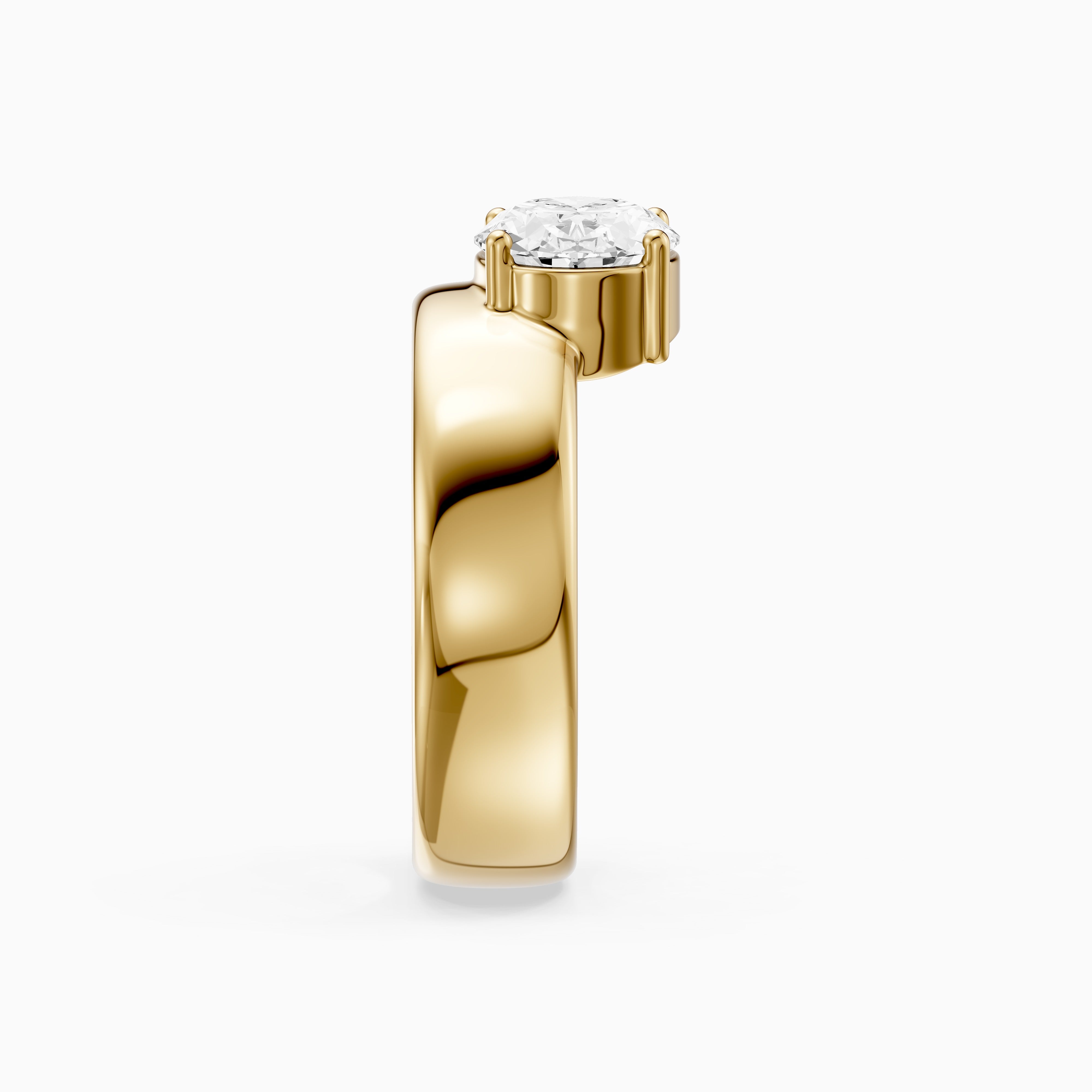 Fleur Oval Cut Lab Diamond Prong Set Cigar Band