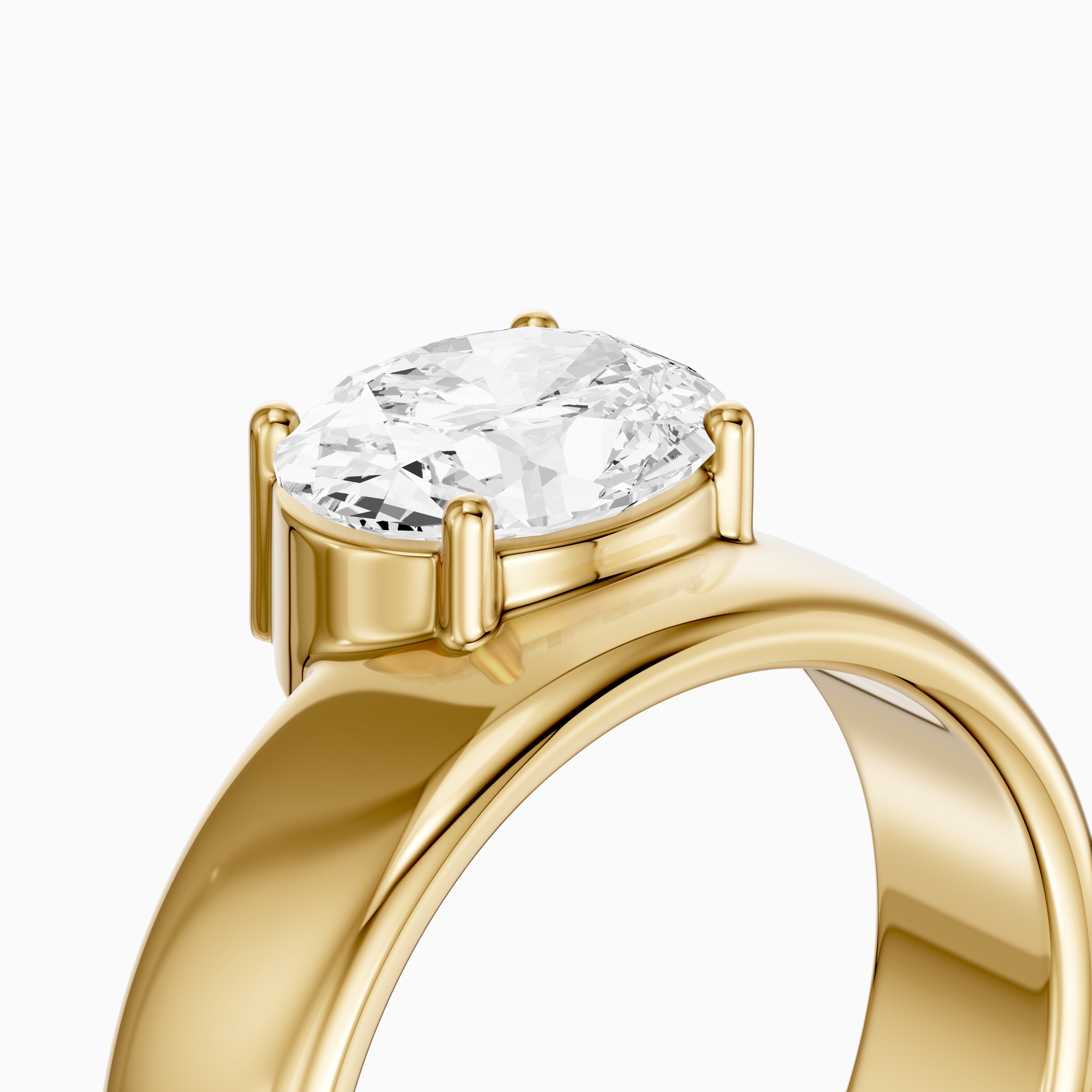 Fleur Oval Cut Lab Diamond Prong Set Cigar Band
