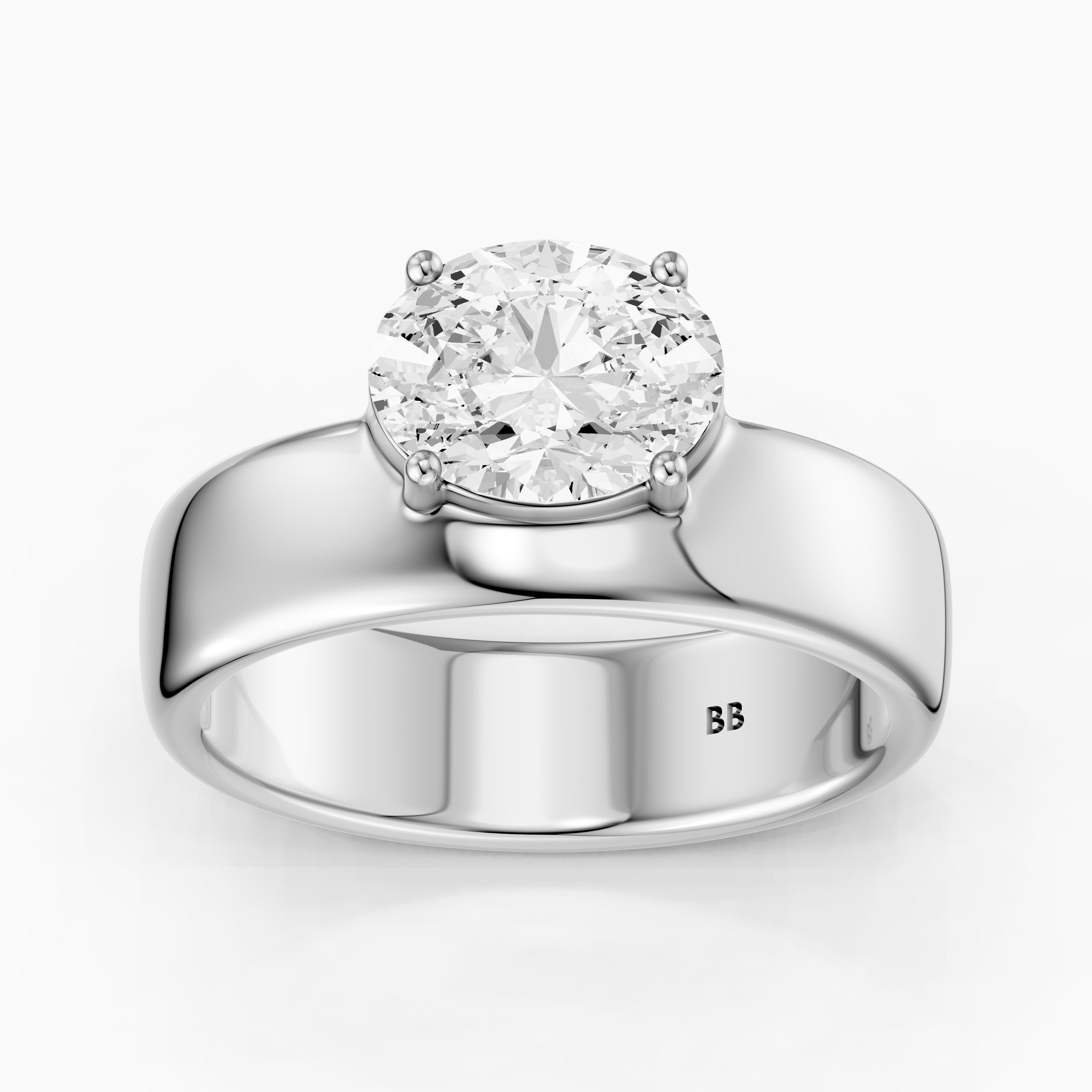 Fleur Oval Cut Lab Diamond Prong Set Cigar Band