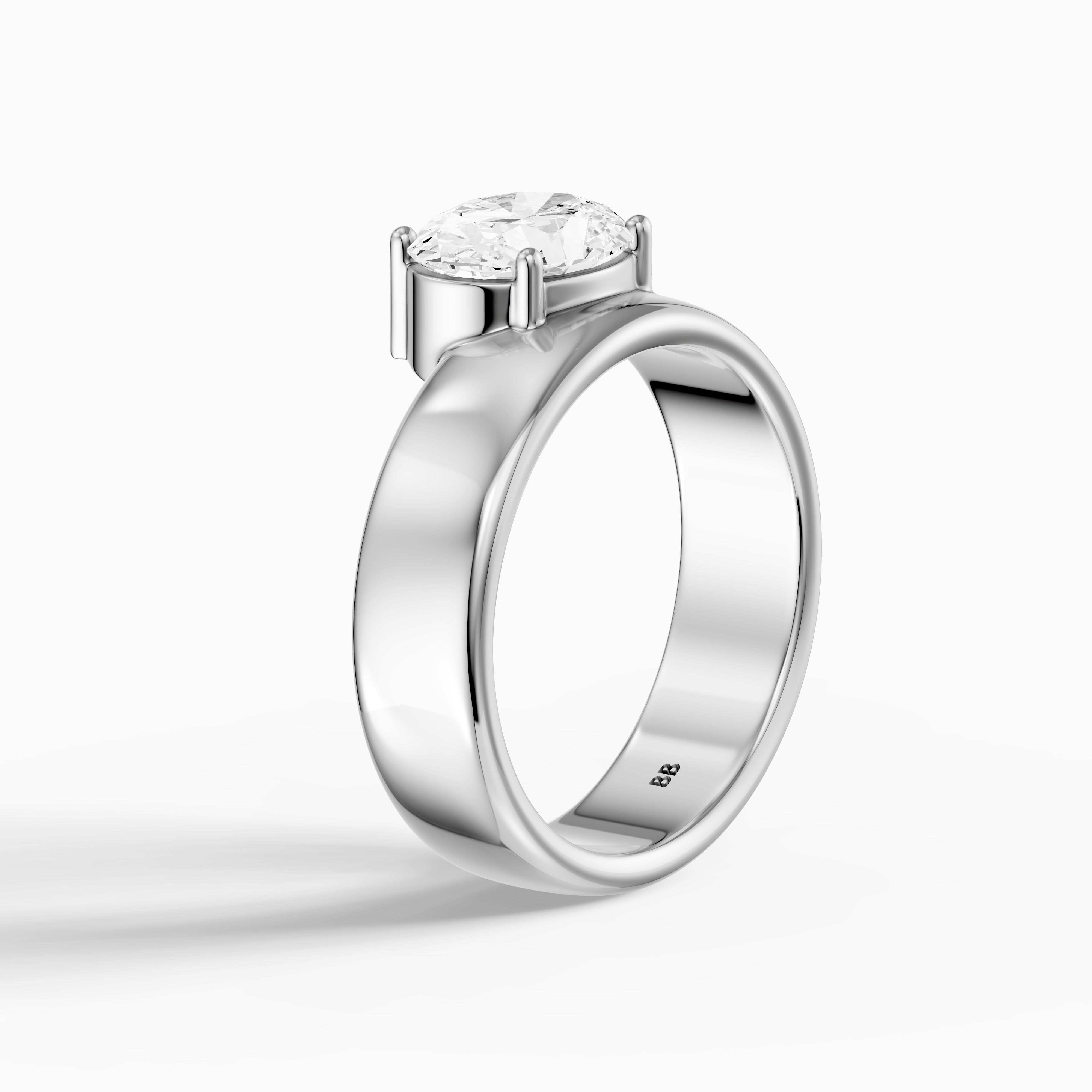 Fleur Oval Cut Lab Diamond Prong Set Cigar Band