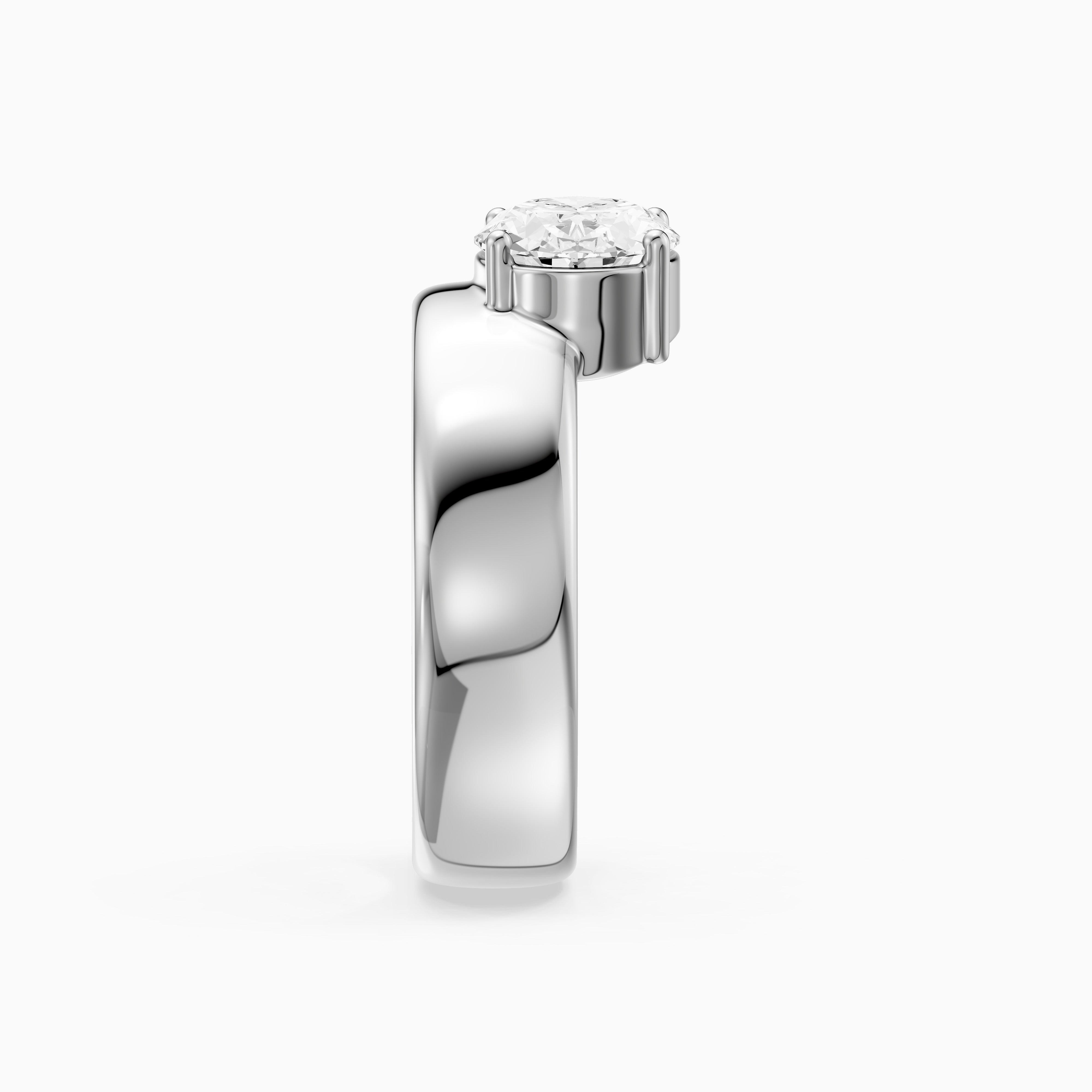 Fleur Oval Cut Lab Diamond Prong Set Cigar Band