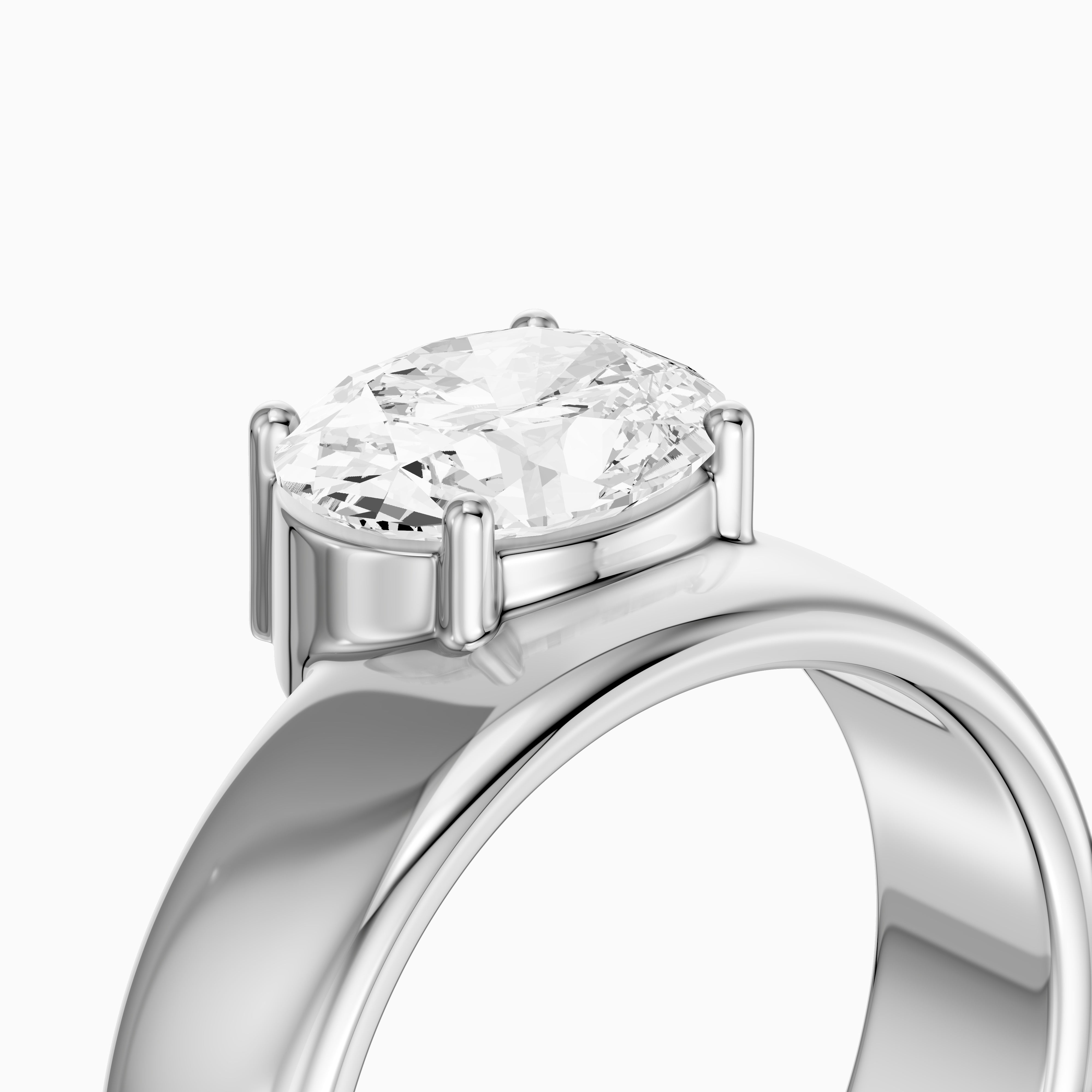 Fleur Oval Cut Lab Diamond Prong Set Cigar Band