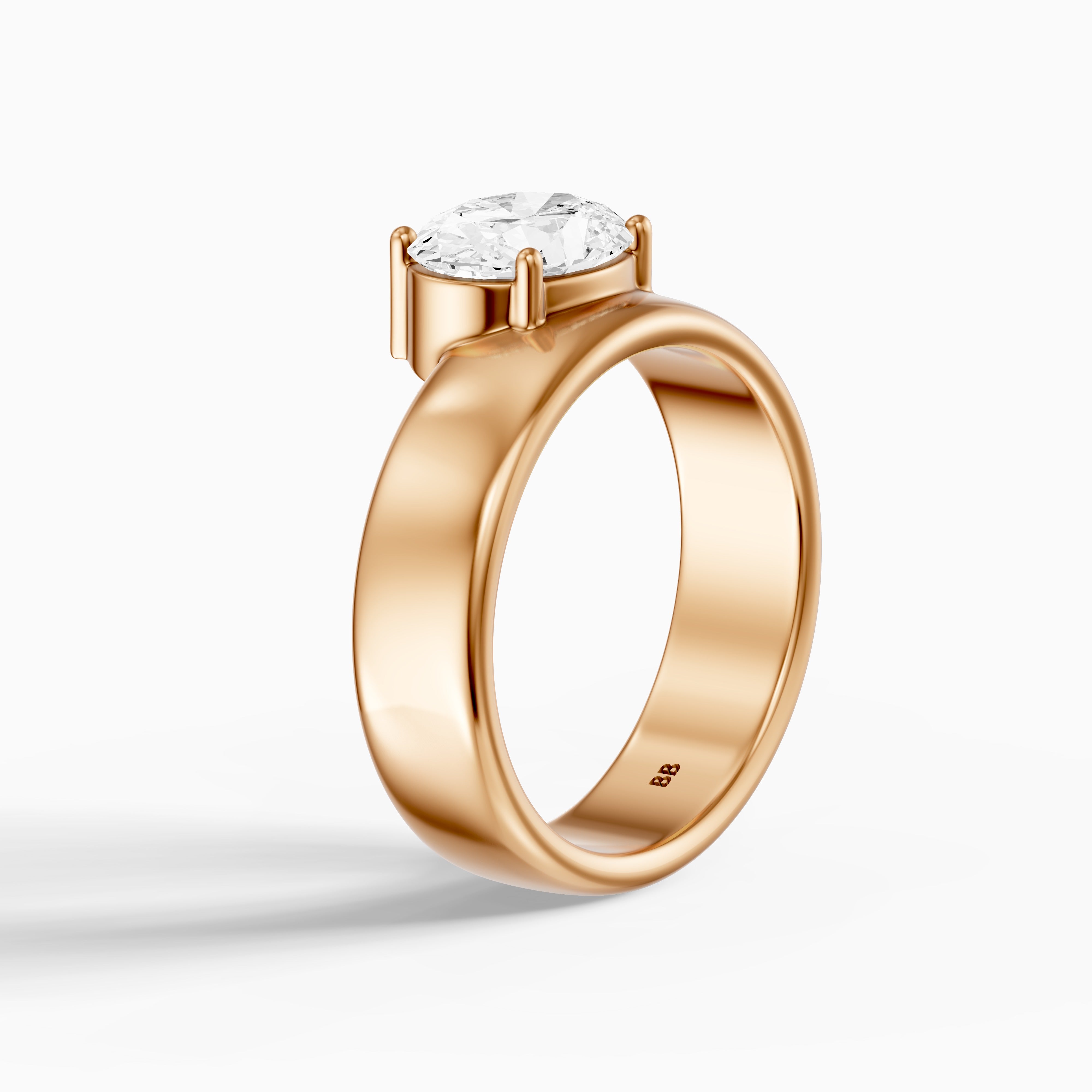 Fleur Oval Cut Lab Diamond Prong Set Cigar Band