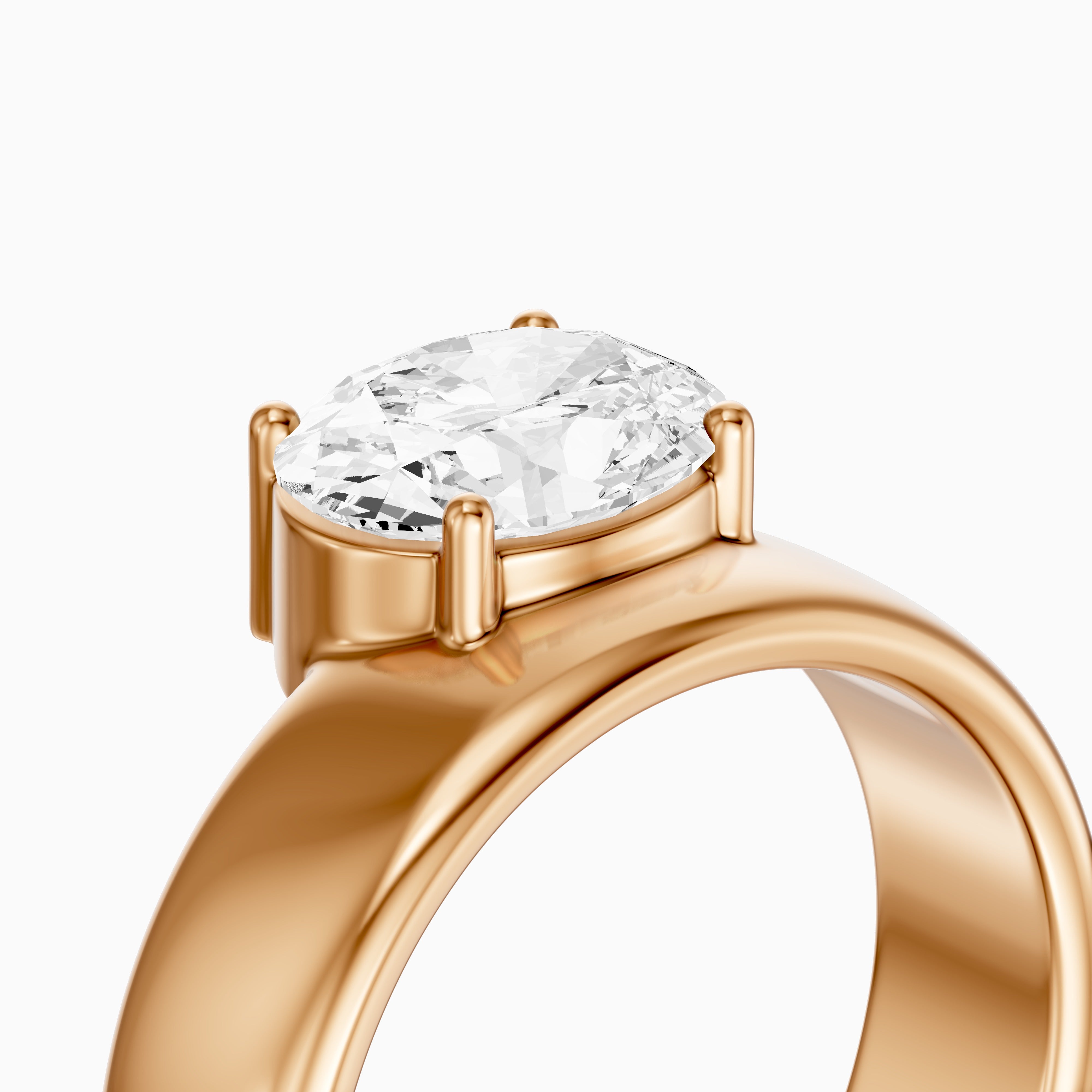 Fleur Oval Cut Lab Diamond Prong Set Cigar Band