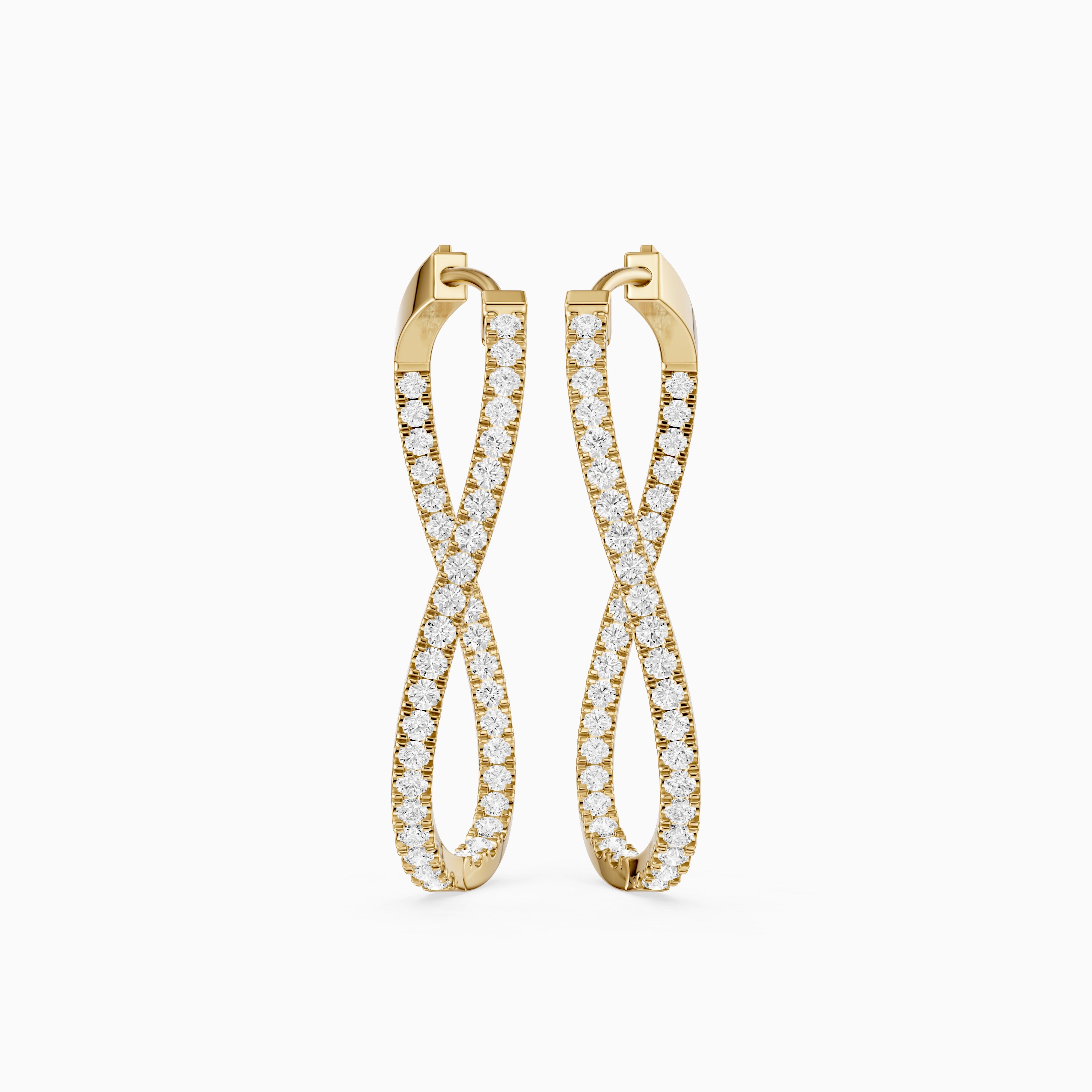 Kristina Round Lab Grown Diamond Twisted Wave Hoop Earrings