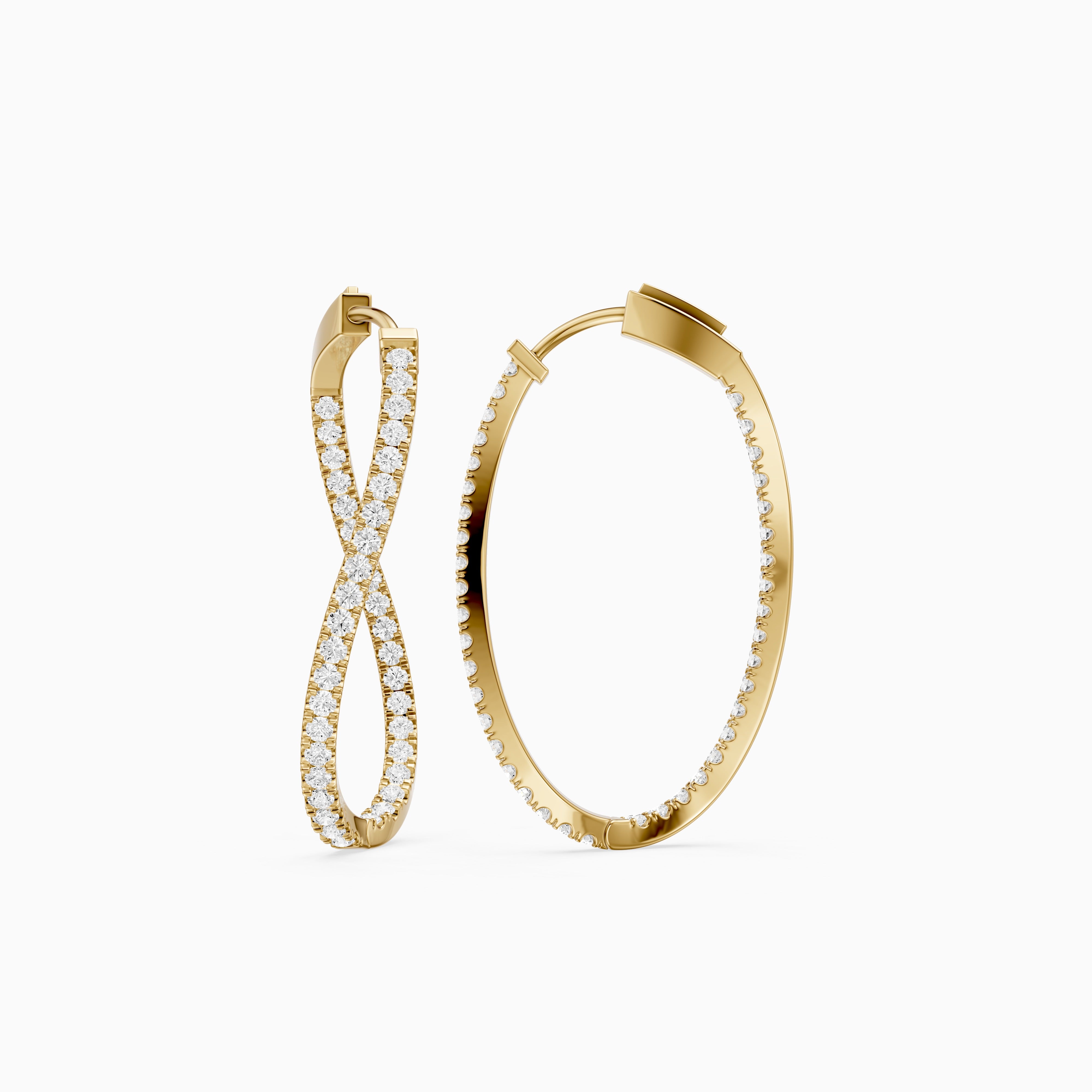 Kristina Round Lab Grown Diamond Twisted Wave Hoop Earrings